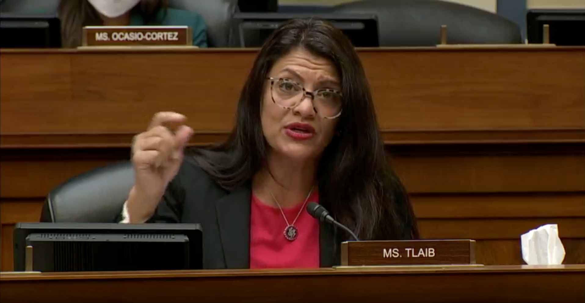 Rep. Rashida Tlaib speaks on Capitol Hill, Thursday, October 28. 