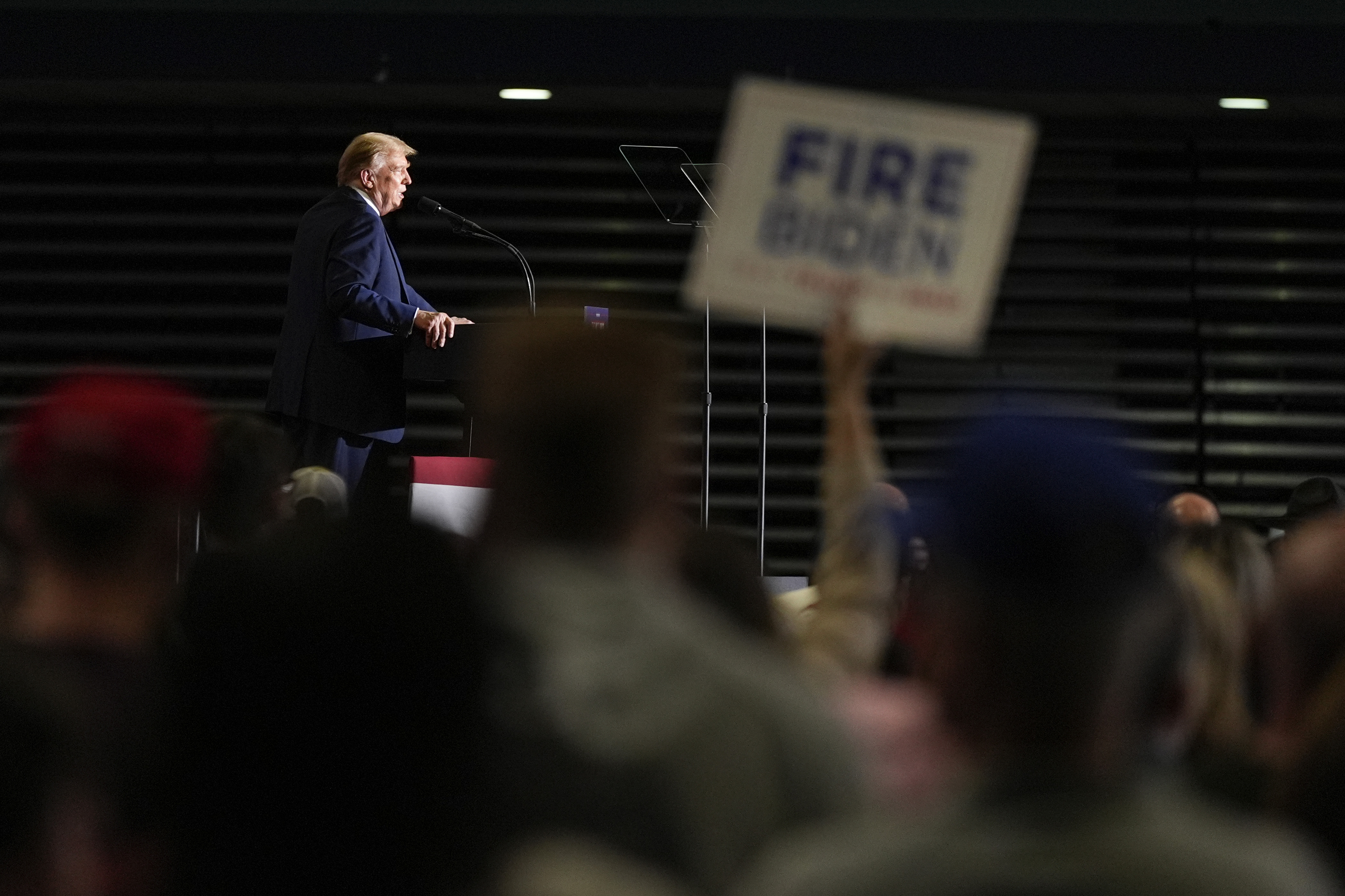 Former President Donald Trump speaks at a campaign rally in Greensboro, North Carolina, on March 2.