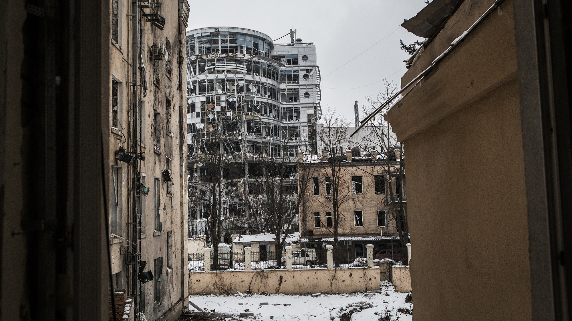 The bomb damaged Governor's Palace is seen March 9, 2022 in Kharkiv, Ukraine on March 09, 2022.