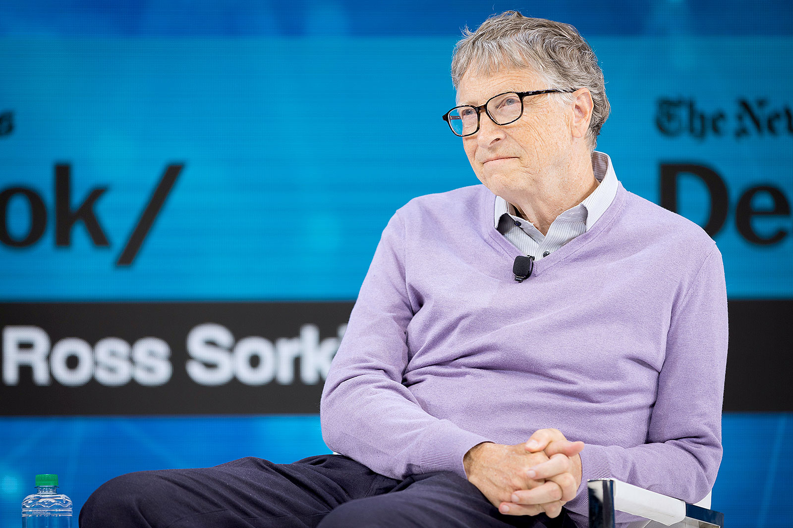 Bill Gates looks on during the New York Times Dealbook event in New York City in 2019.