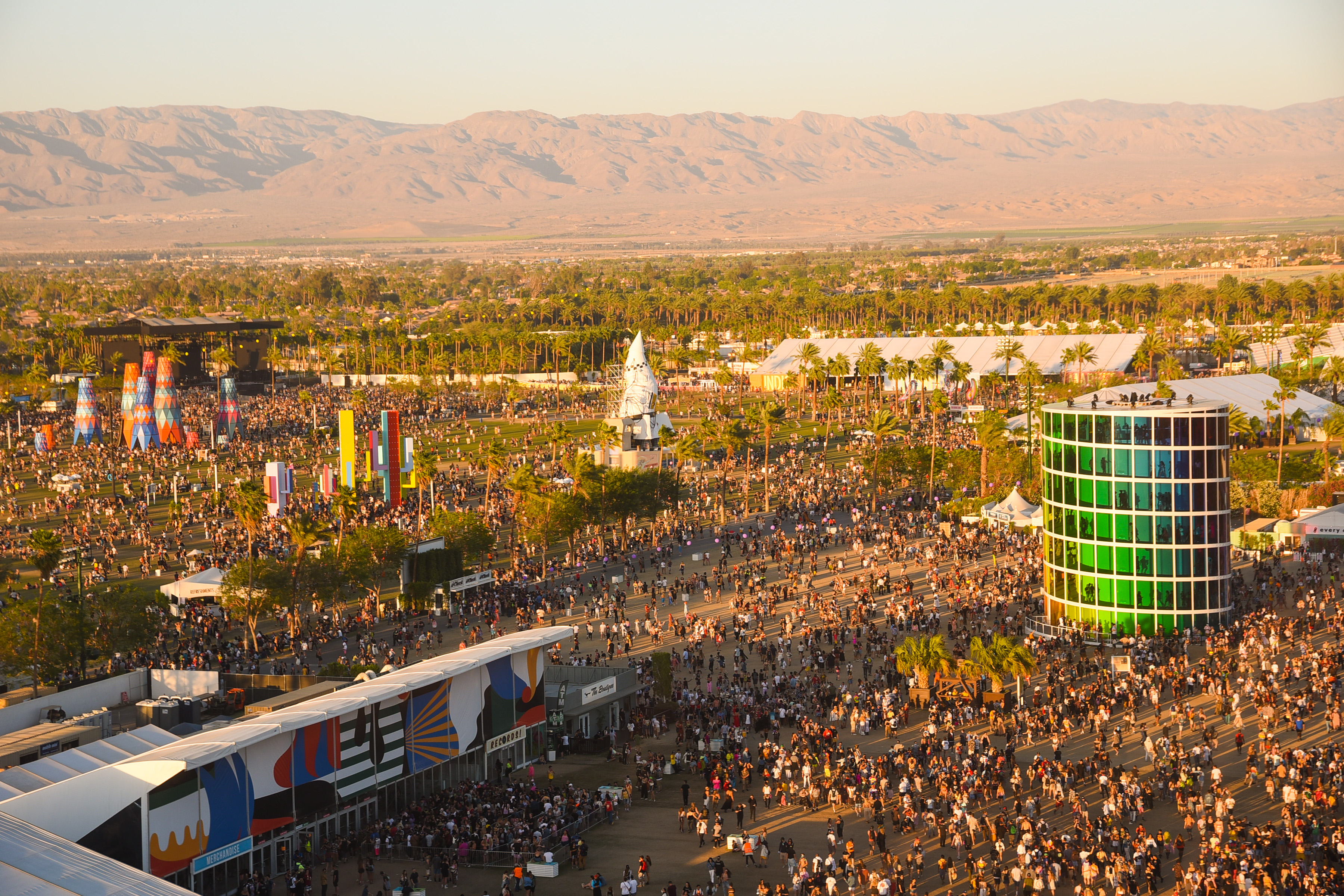 Festival goers attend Coachella on April 21, 2019 in Indio, California.