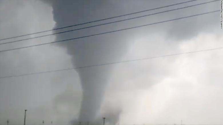 Dustin Warren shot this video of a possible tornado near Odessa, Texas, on Monday.