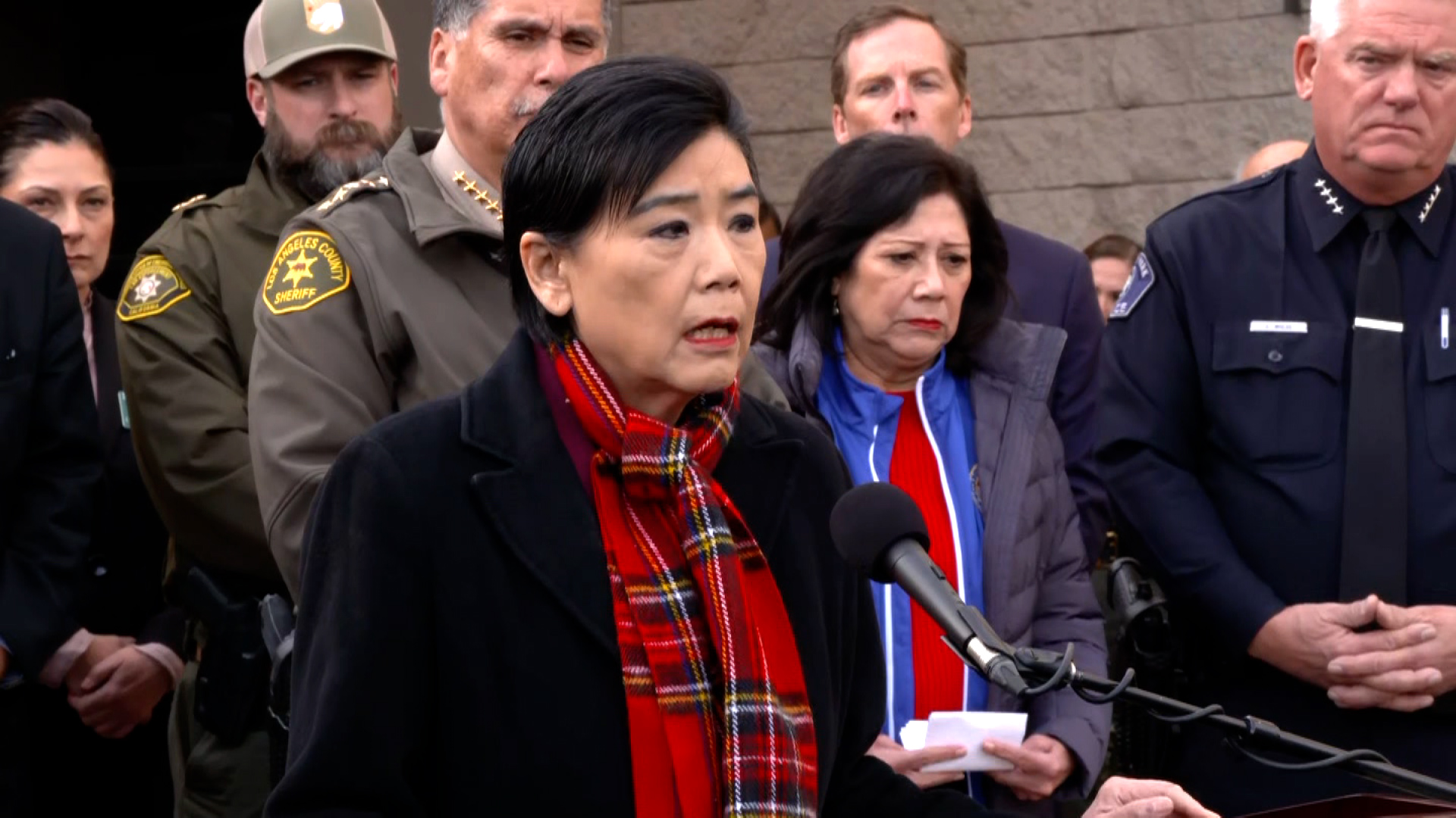 Democratic Rep. Judy Chu speaks during a press conference in Monterey Park, California, on January 22.
