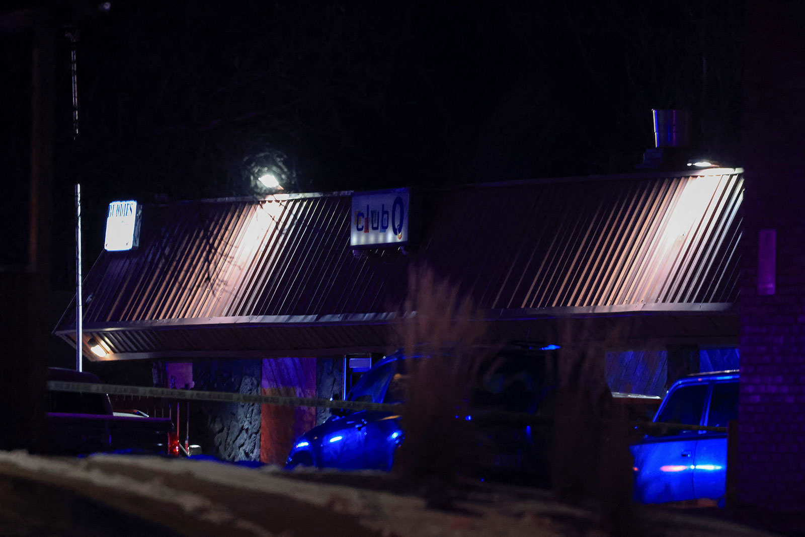 Nachtclub Club Q is te zien in Colorado Springs, Colorado op 20 november.