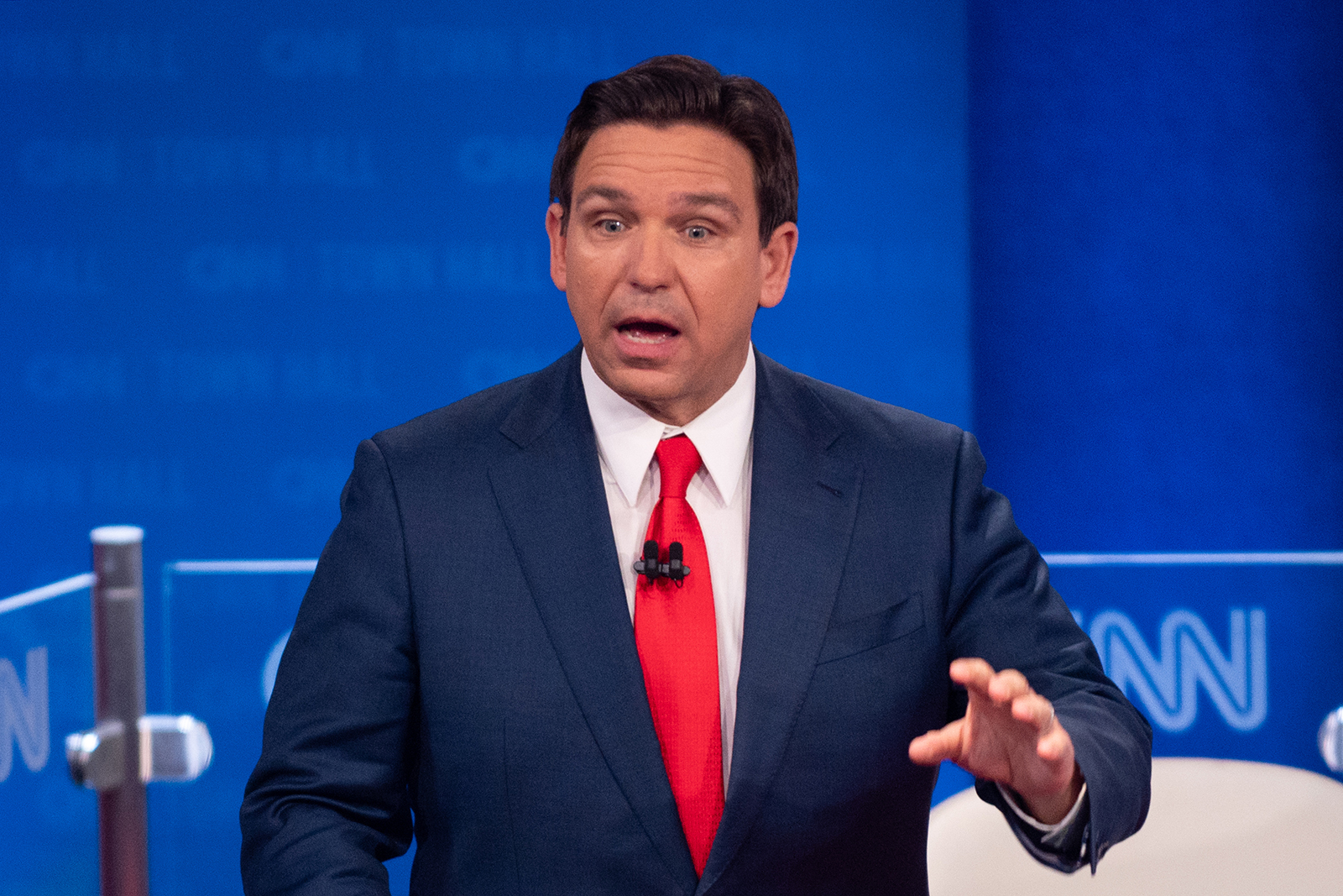 DeSantis participates in a CNN Republican Town Hall moderated by CNN’s Jake Tapper at Grand View University in Des Moines, Iowa, on Tuesday.