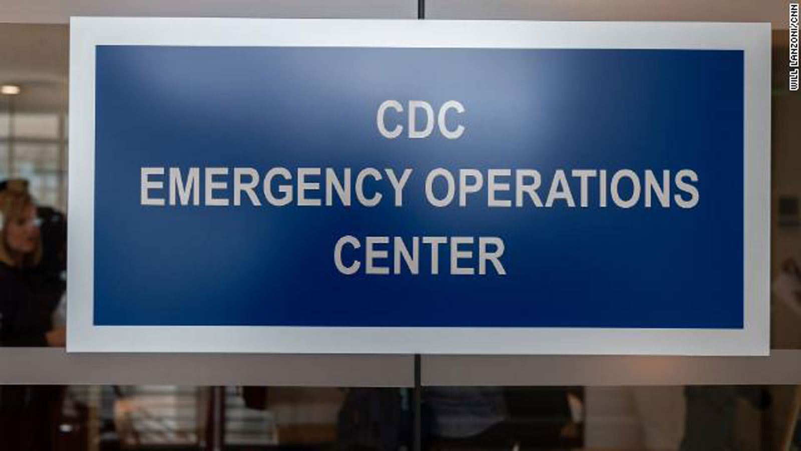 A sign on the outside of the CDC Emergency Operations Center in Atlanta, Georgia, on Thursday, February 13.