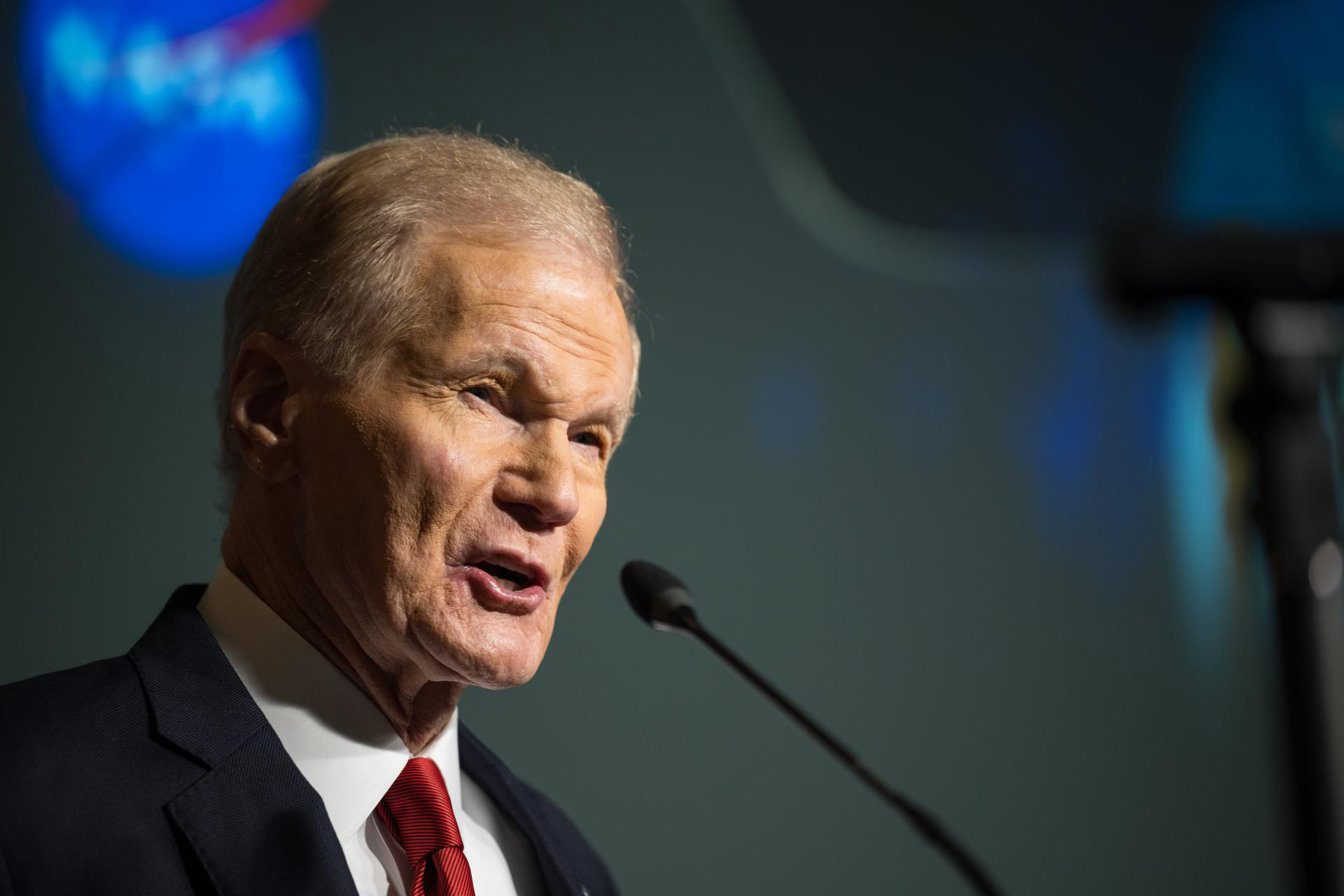NASA Administrator Bill Nelson speaks during a town hall, in Washington, in January 2024.