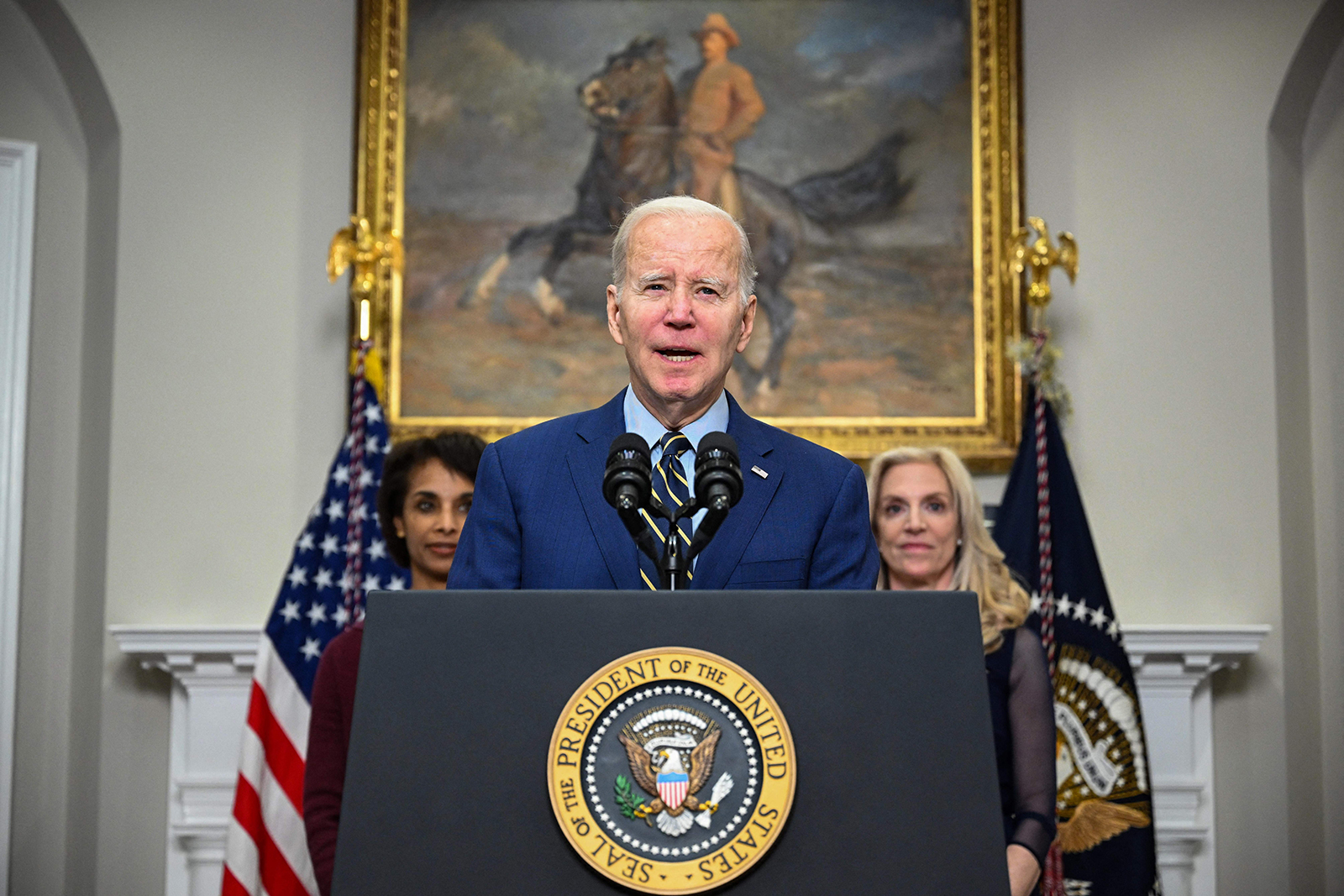 US President Joe Biden spoke about the February Jobs Report in the Roosevelt Room of the White House today. The US added 311,000 jobs in February, government data showed Friday, suggesting policymakers have more to do to cool down the world's largest economy. 