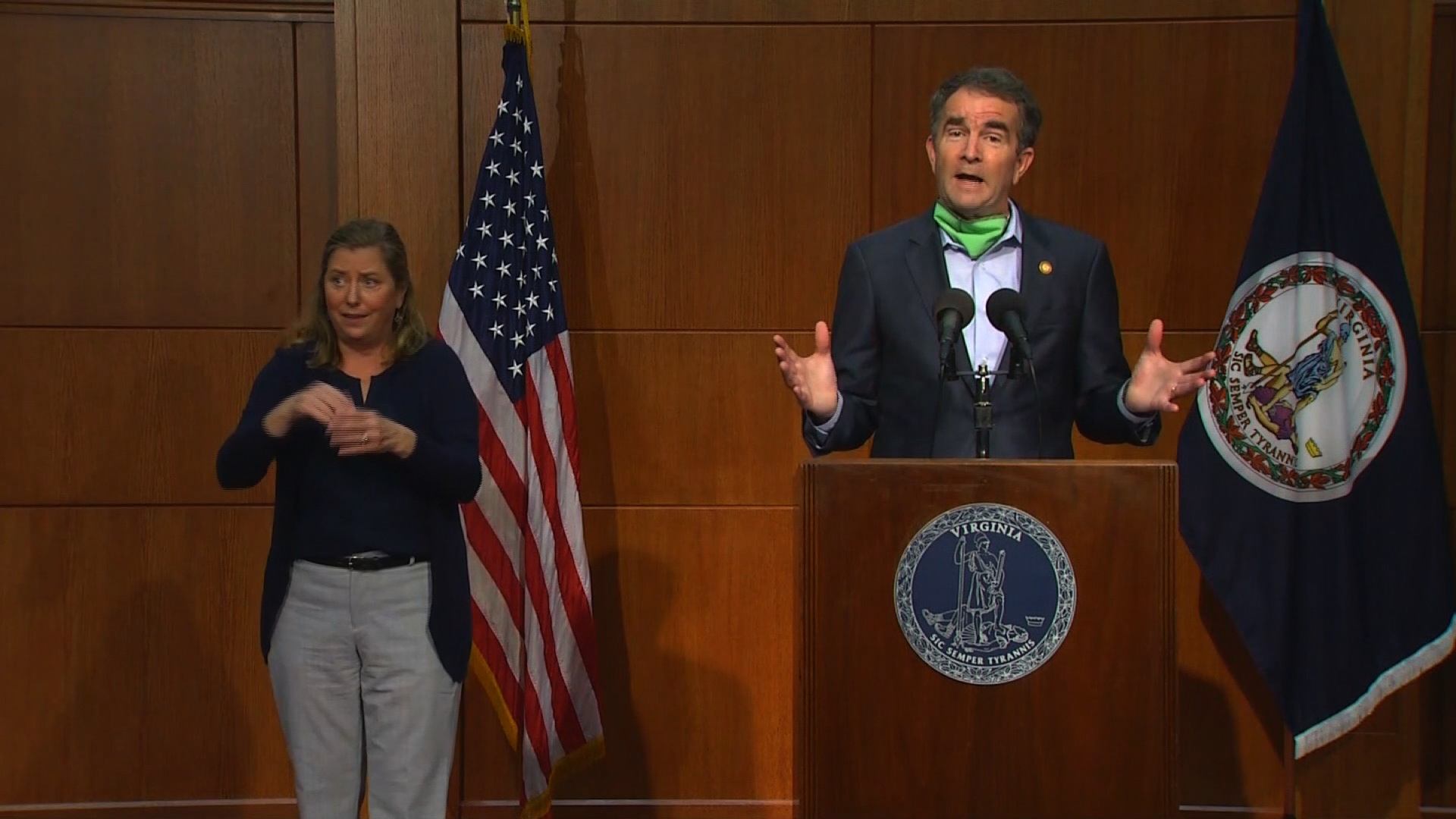 Virginia Gov. Ralph Northam speaks during a press conference in Richmond, Virginia, on May 26.