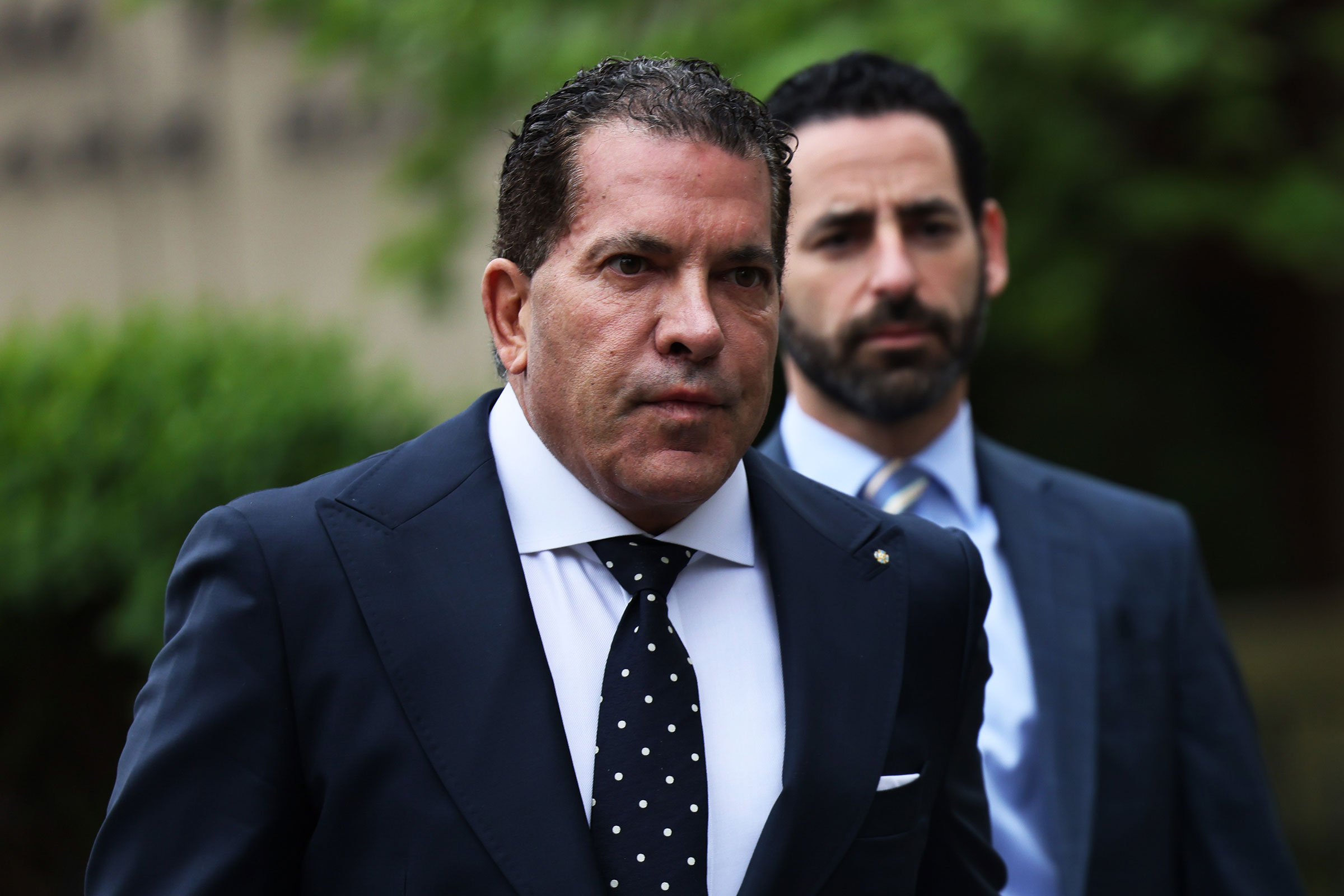 Joe Tacopina, attorney for former President Donald Trump, arrives for the third day of a civil trial against the former president at Manhattan Federal Court on April 27 in New York City.