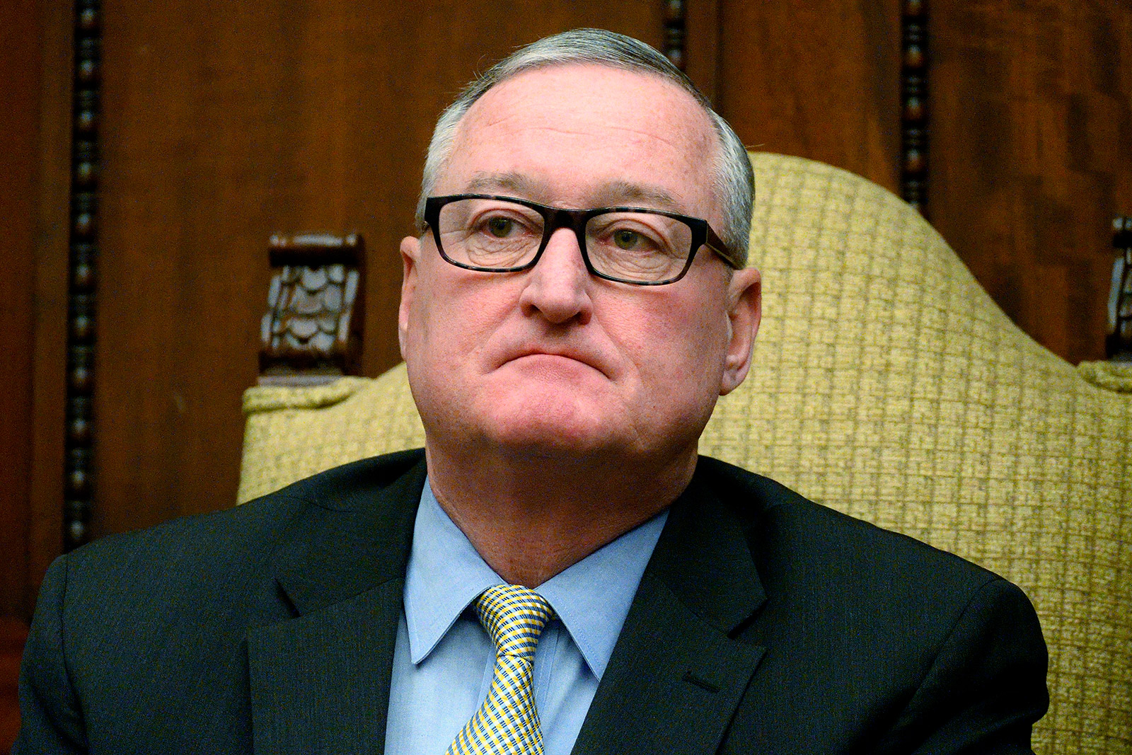 Philadelphia Mayor Jim Kenney is seen during a City Hall press conference on March 6.