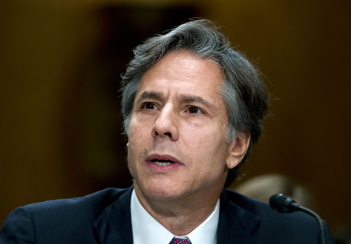 Deputy Secretary of State Antony Blinken testifies on Capitol Hill in Washington, before the Senate Foreign Relations Committee hearing on Syria on September 29, 2016.