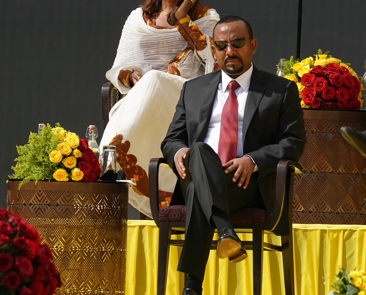 Ethiopian Prime Minister Abiy Ahmed attends an inaugural celebration in Addis Ababa on October 4 after Amhed was sworn in for a second five-year term.
