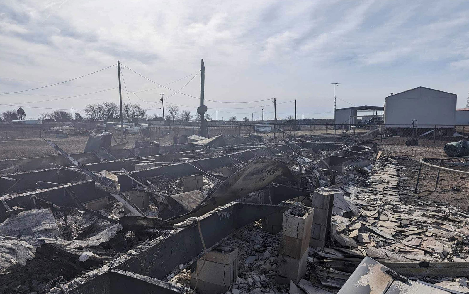Tyler McCain's home was reduced to rubble as fire tore through Fritch, Texas. 