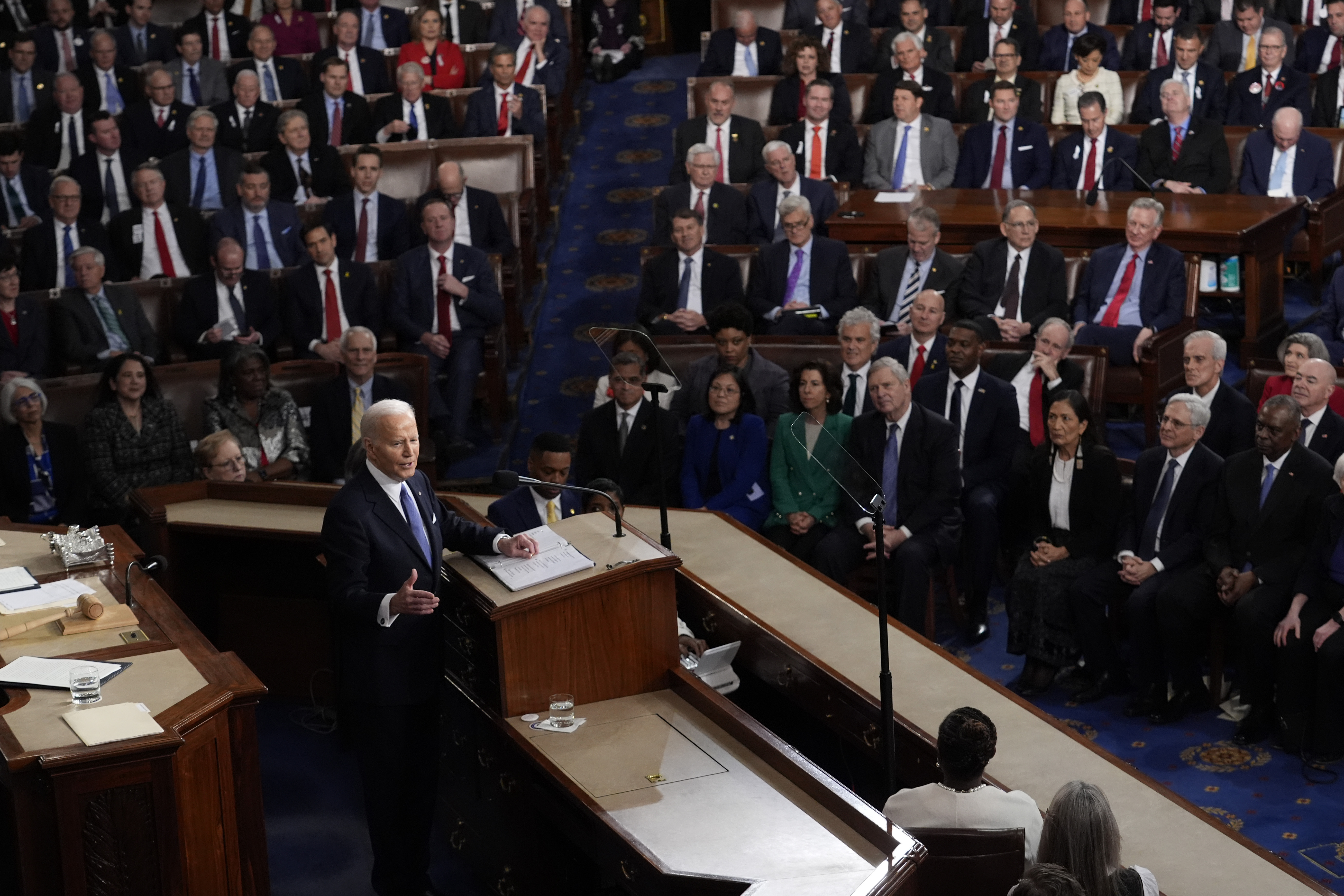 President Joe Biden delivers his State of the Union address in Washington, DC, on March 7.