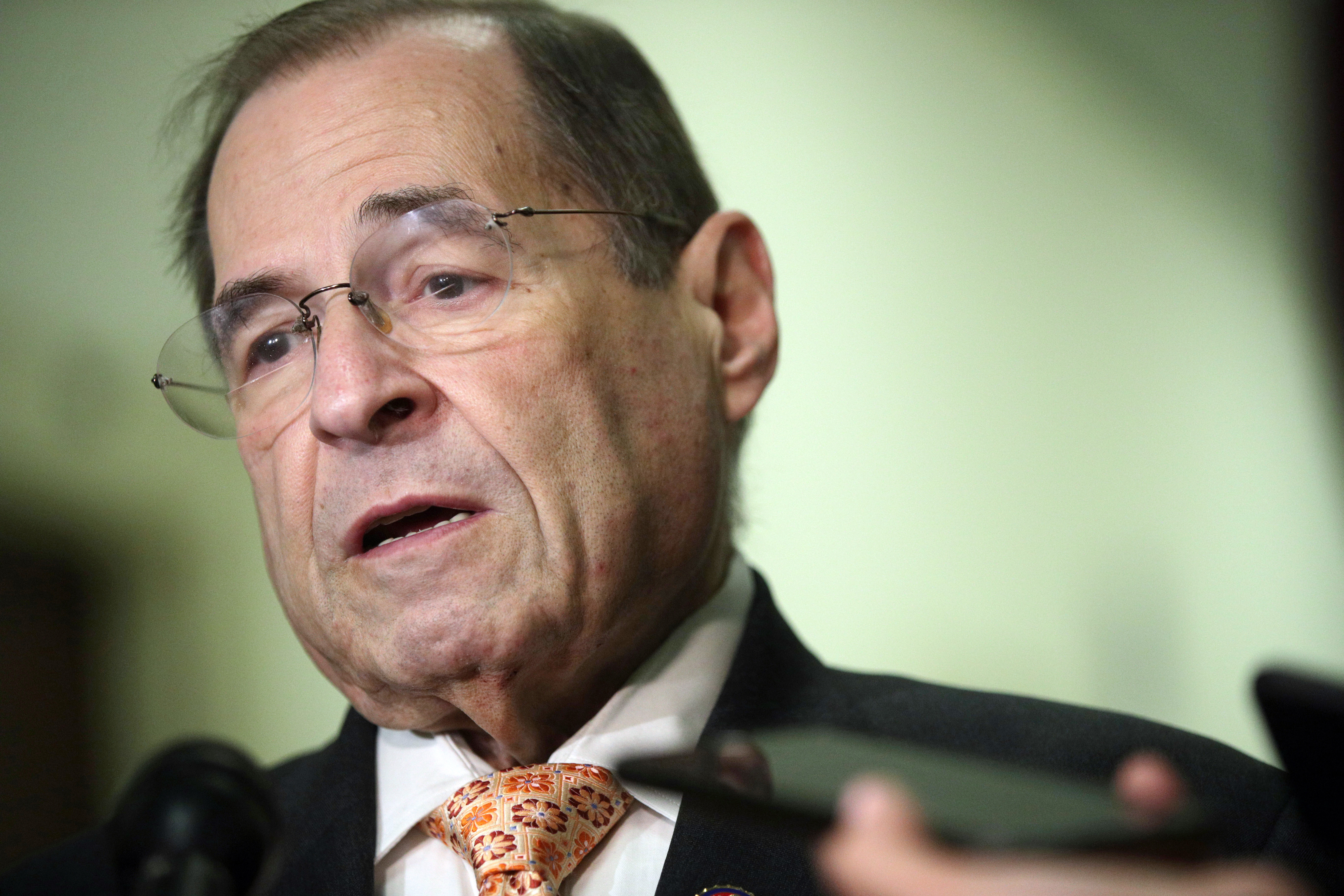 House Judiciary Committee Chairman Rep. Jerry Nadler (D-NY) speaks to members of the media at Rayburn House Office Building on Capitol Hill on June 26, 2019 in Washington, DC.