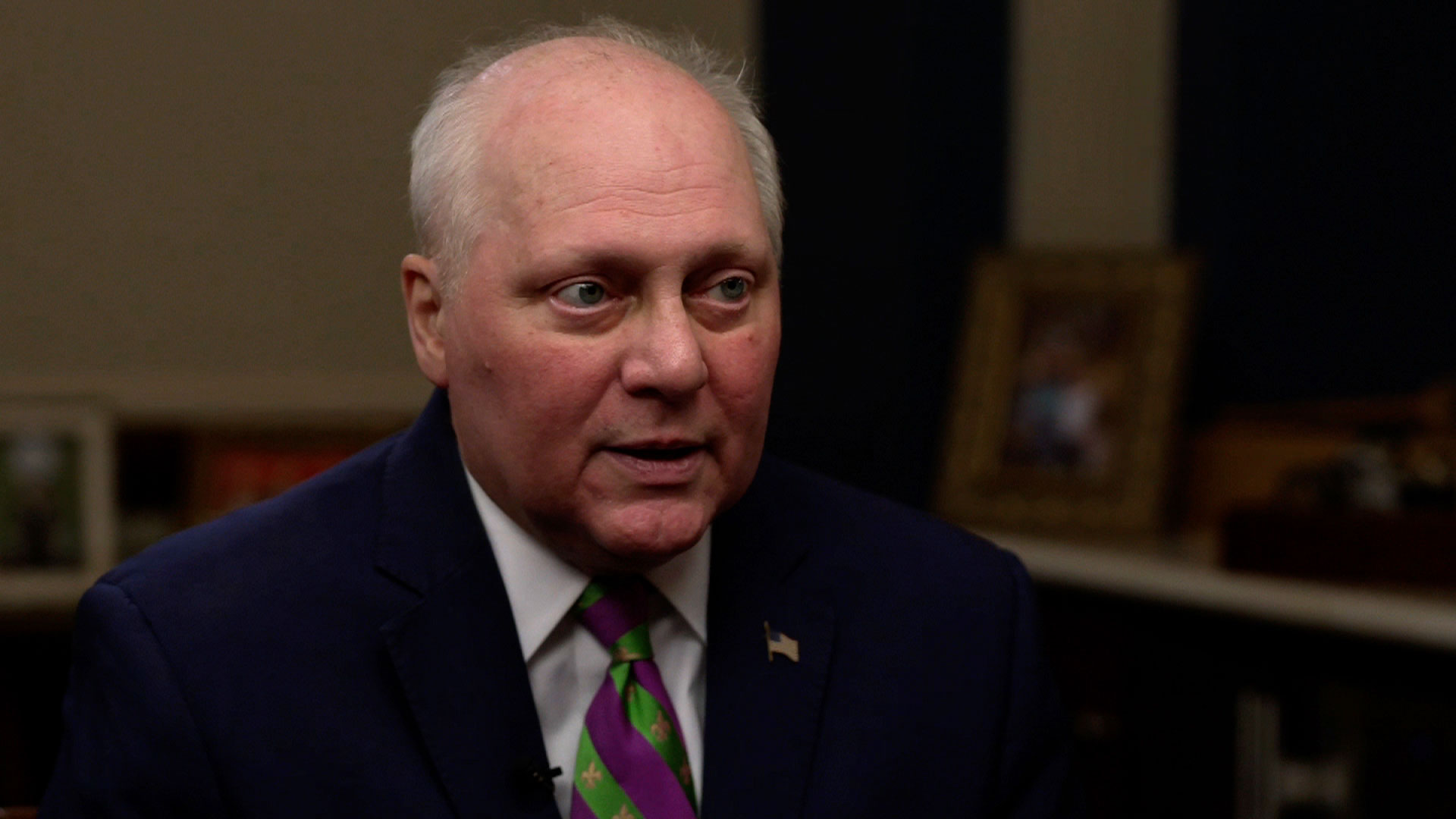 Rep. Steve Scalise speaks during an interview with CNN on Tuesday, February 13, 2024, in Washington, DC.
