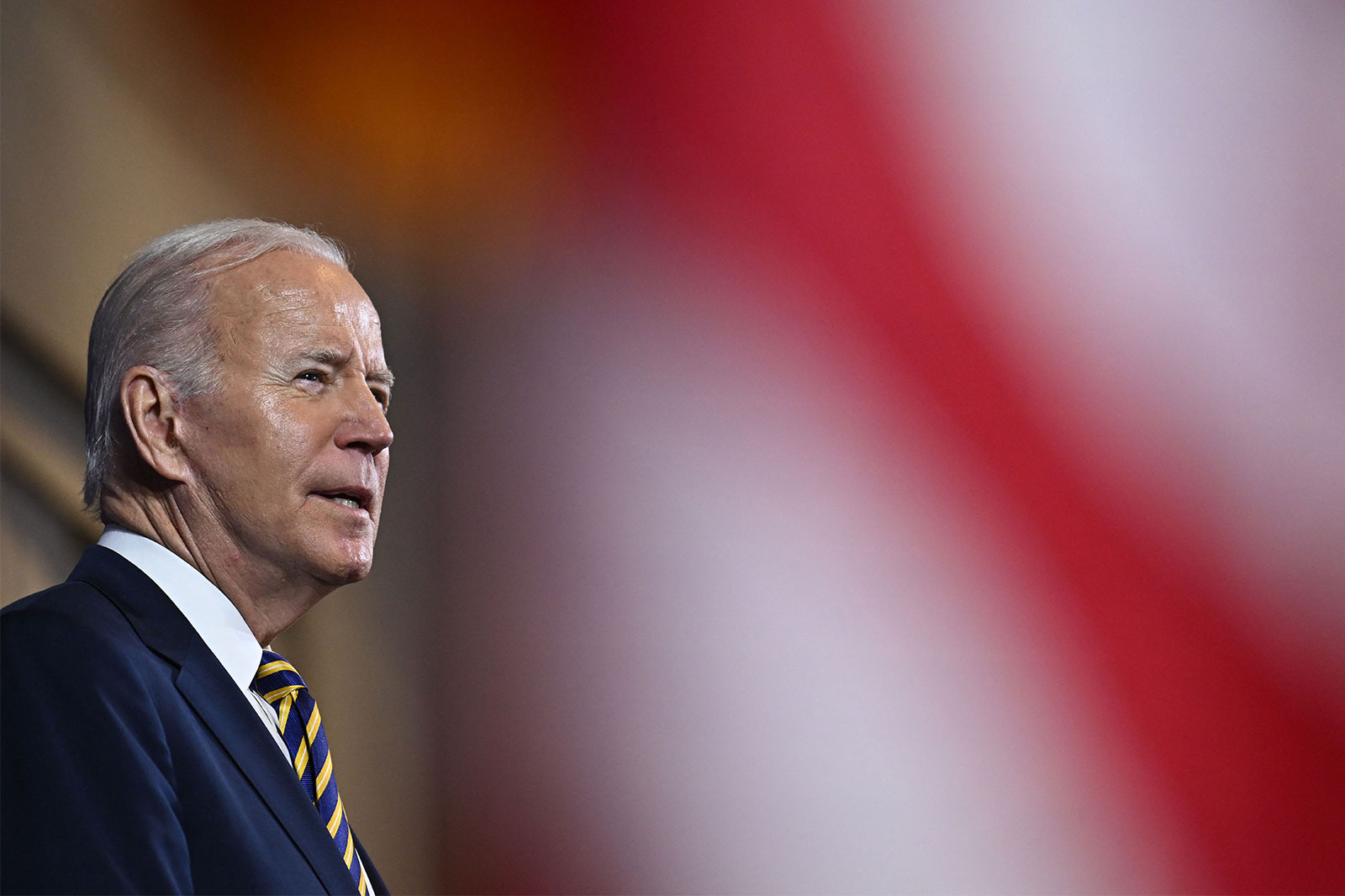 President Joe Biden speaks at the White House Tribal Nations Summit on November 30. 