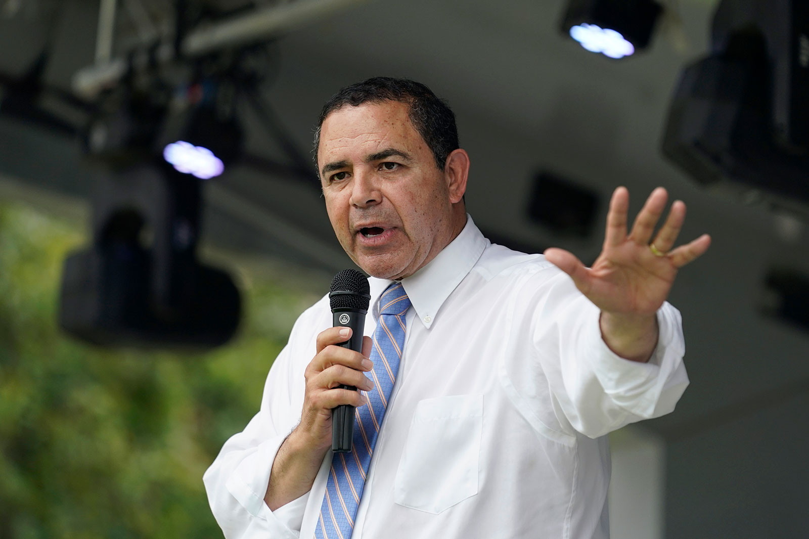 Rep. Henry Cuellar speaks during a campaign event in San Antonio on May 4. 