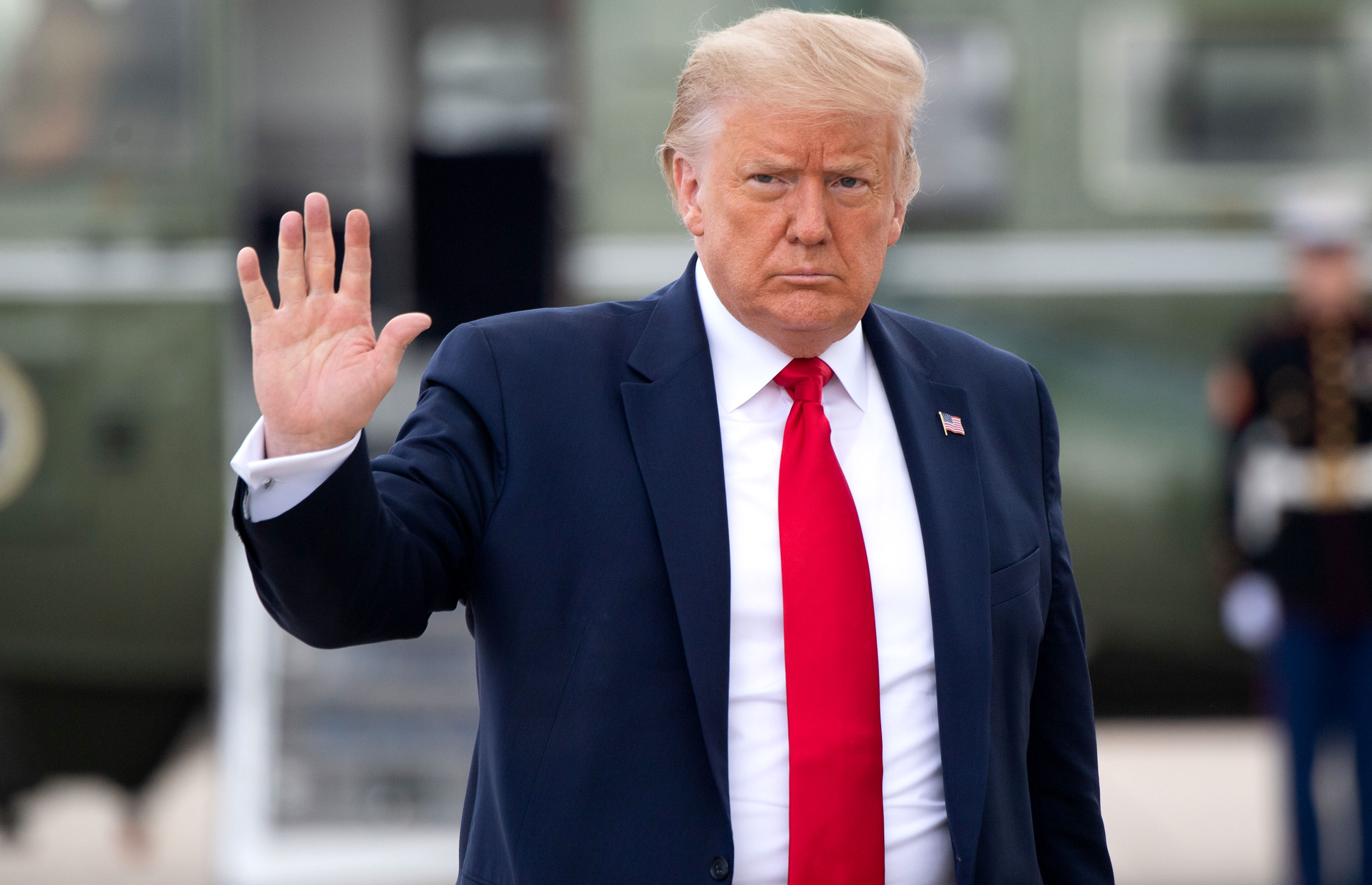 President Donald Trump arrives to board Air Force One at Joint Base Andrews in Maryland on July 10 before traveling to Florida. 