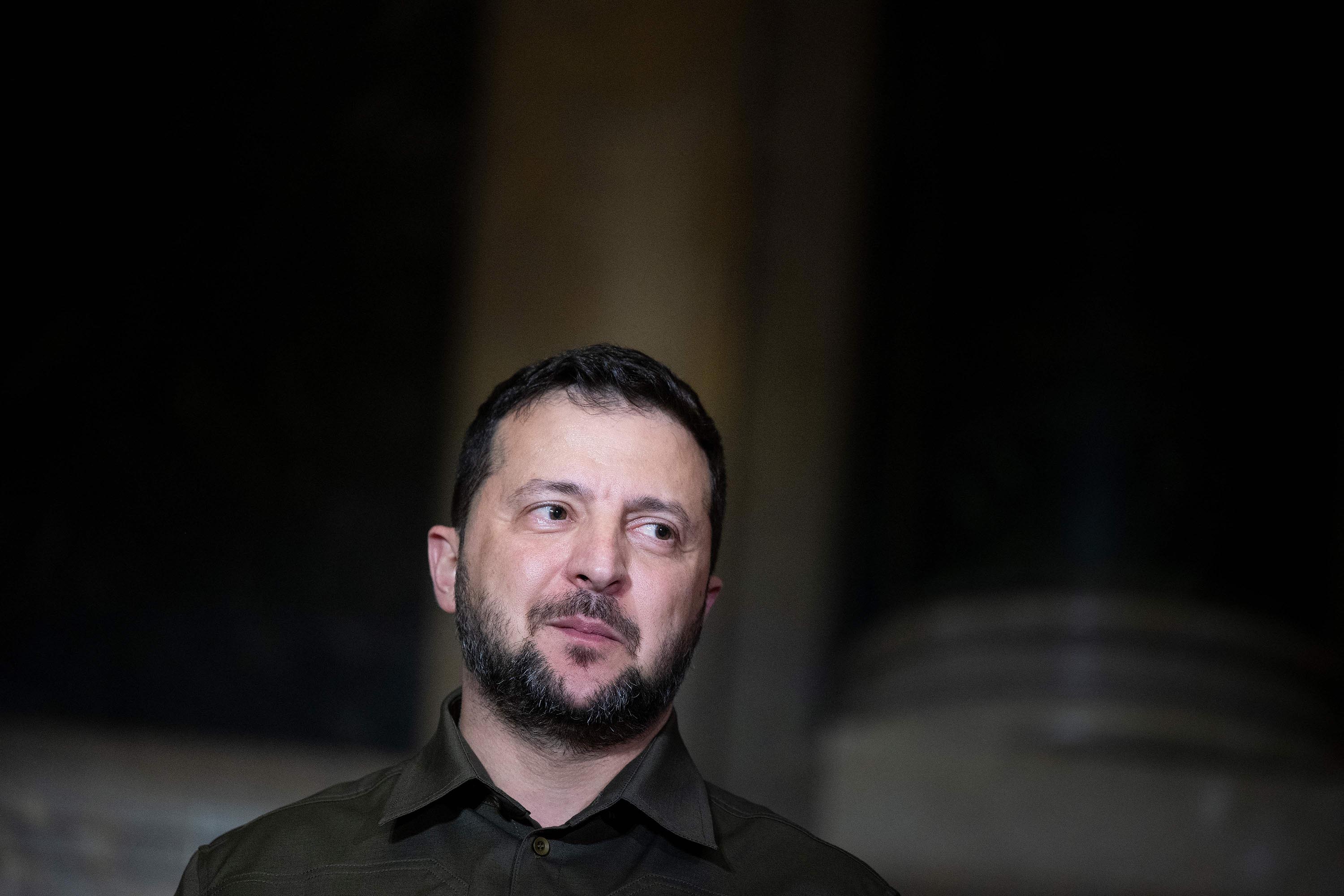 Ukrainian President Volodymyr Zelensky is pictured at the National Archives in Washington, DC, on September 21. 
