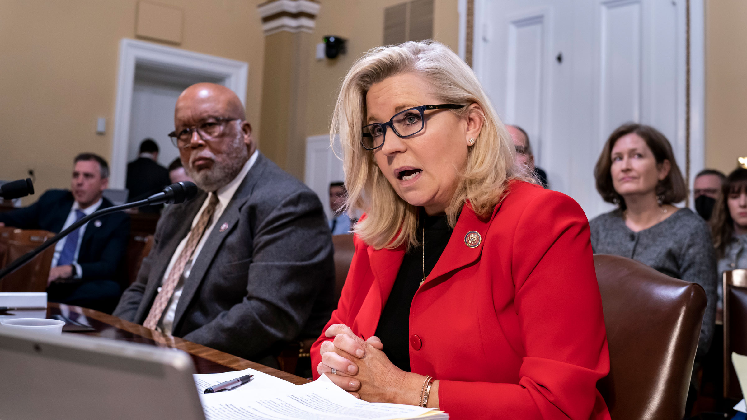 US Rep. Liz Cheney, vice chair of the House select committee, testifies before the House Rules Committee in April.