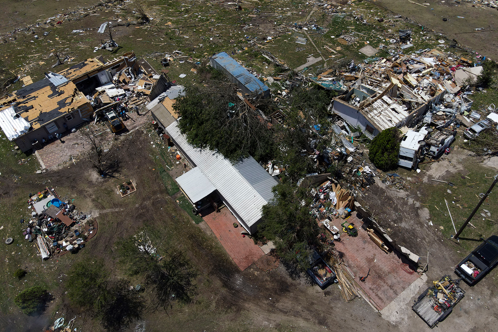 Destroyed homes are seen after a deadly tornado rolled through Valley View, Texas on May 26.