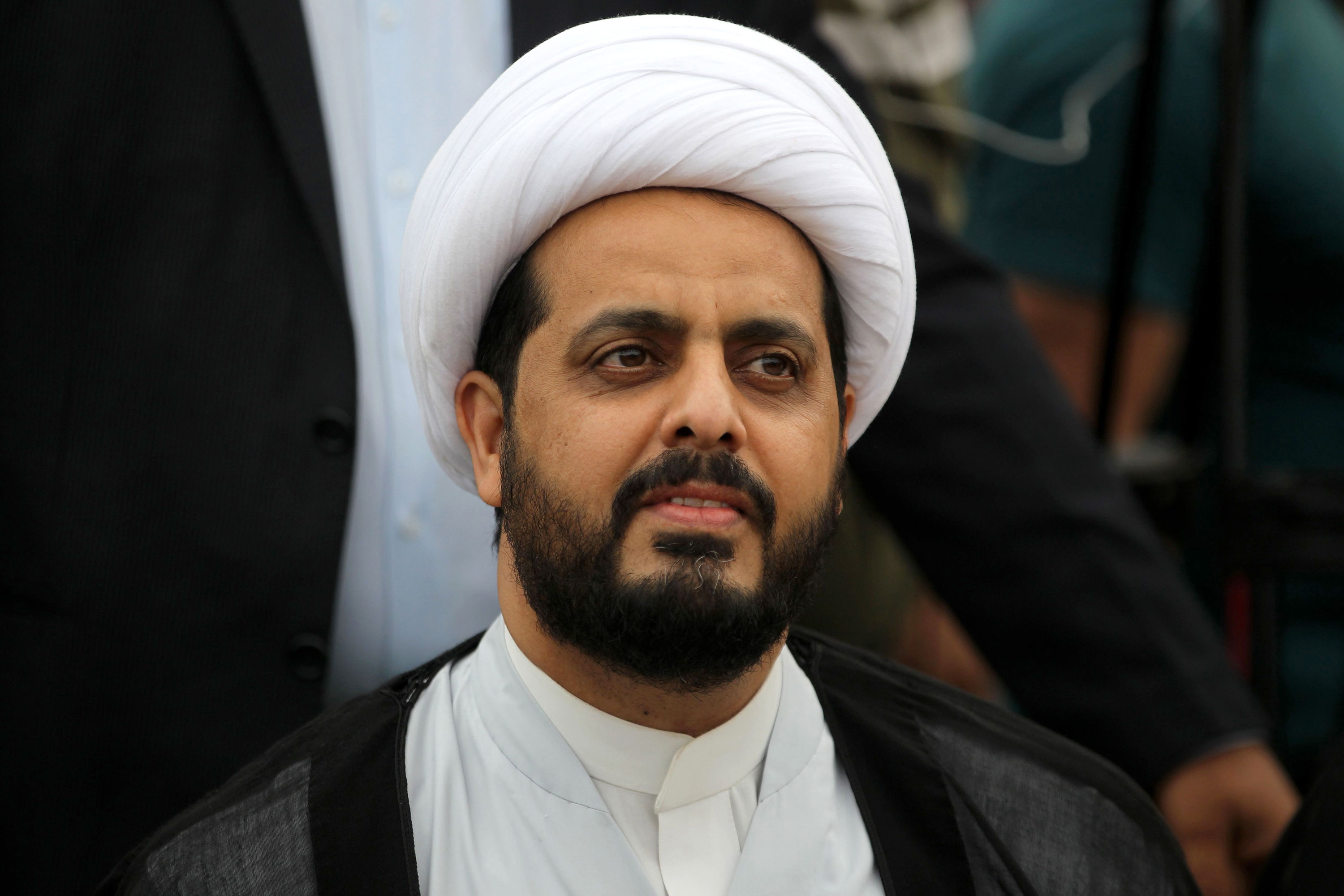 Qais Khazali attends a campaign gathering in Baghdad in 2018.
