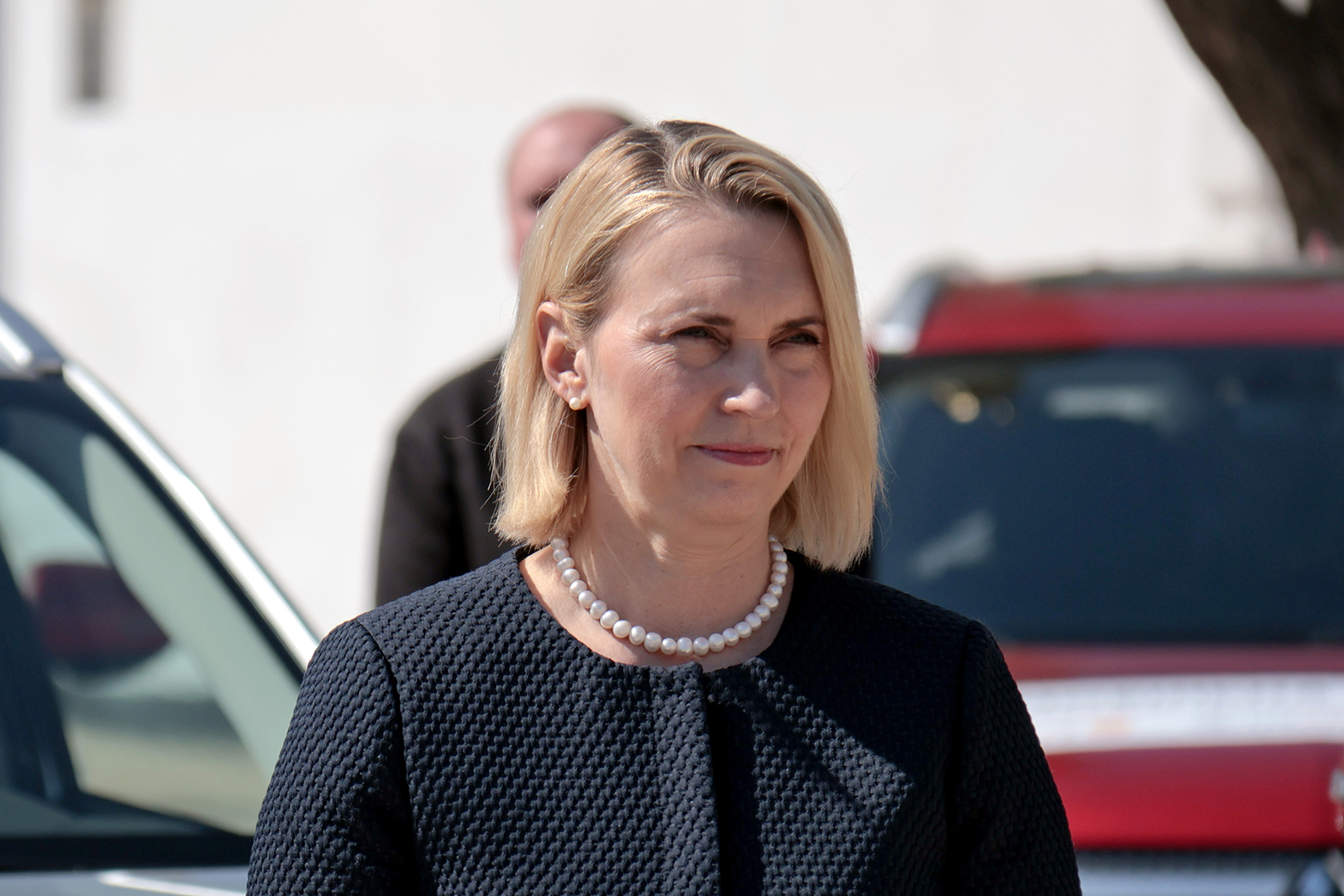 Bridget A. Brink attends a ceremony in Kyiv, Ukraine on April 25.