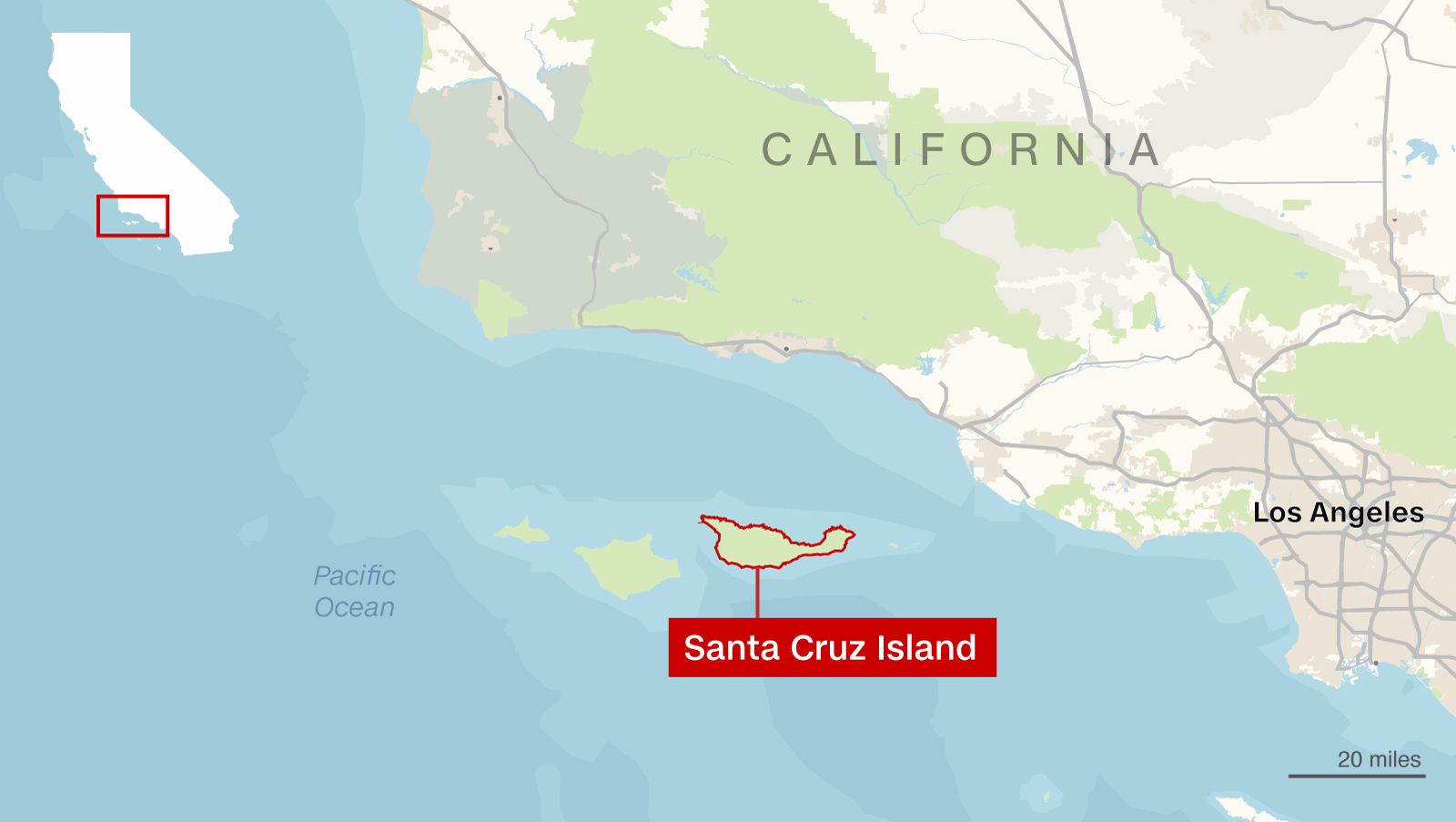 23 Here is the location of burning boat off Santa Cruz Island