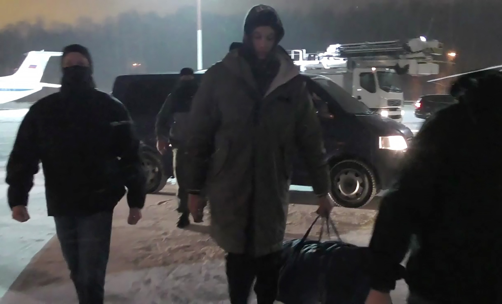In this handout video grab released by the Russian Federal Security Service (FSB), US basketball player Brittney Griner walks to board a plane prior to her departure in Moscow, Russia, on December 8. 