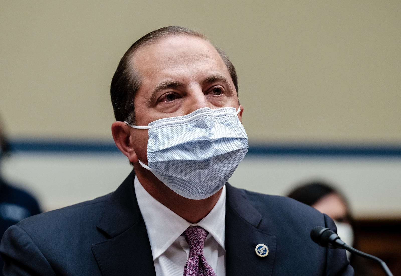 US Secretary of Health and Human Services Alex Azar testifies before the House Select Subcommittee on the Coronavirus Crisis, on Capitol Hill in Washington, DC, on October 2.