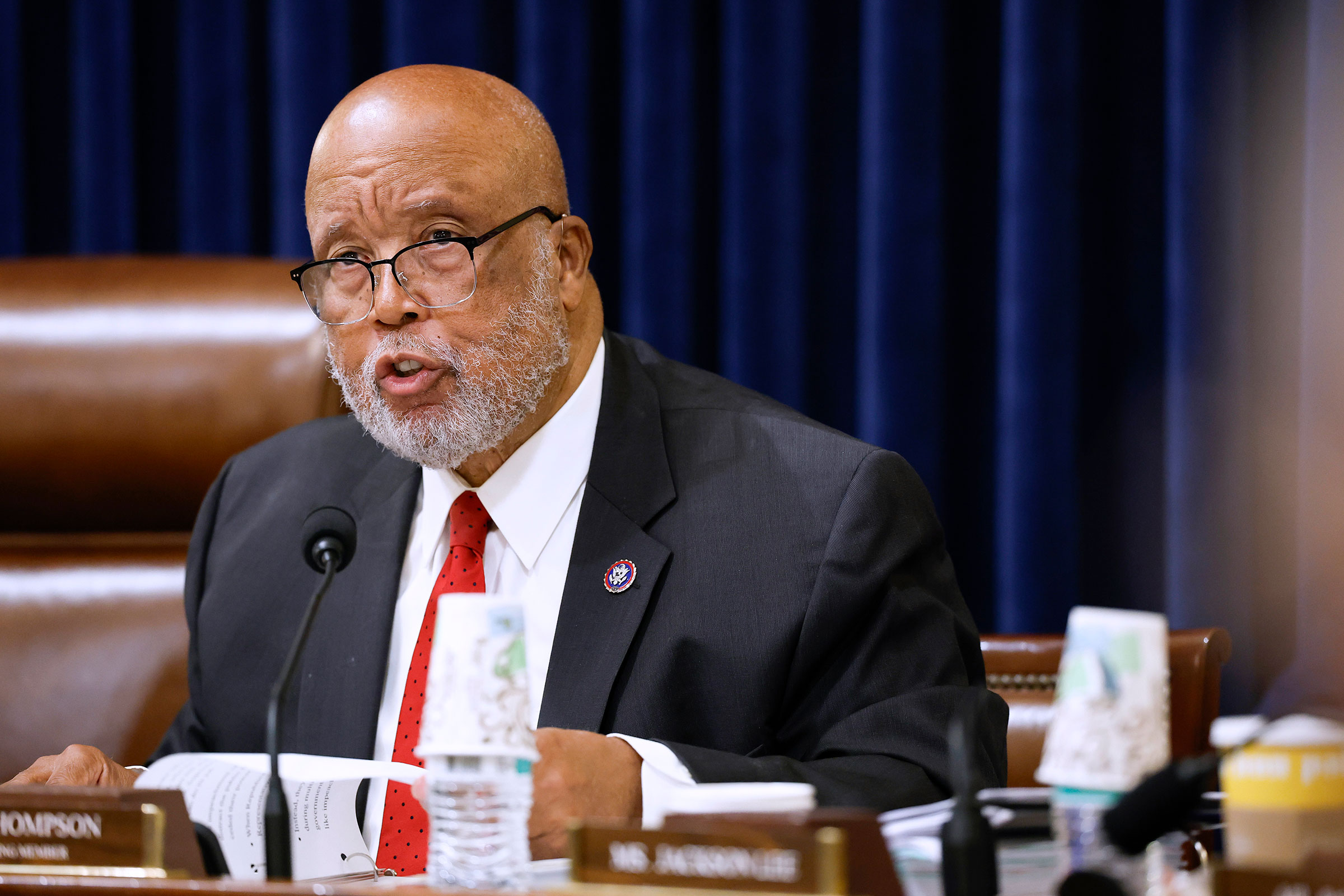 Rep. Bennie Thompson speaks during a hearing with the House Committee on Homeland Security on Capitol Hill on January 30 in Washington, DC. 