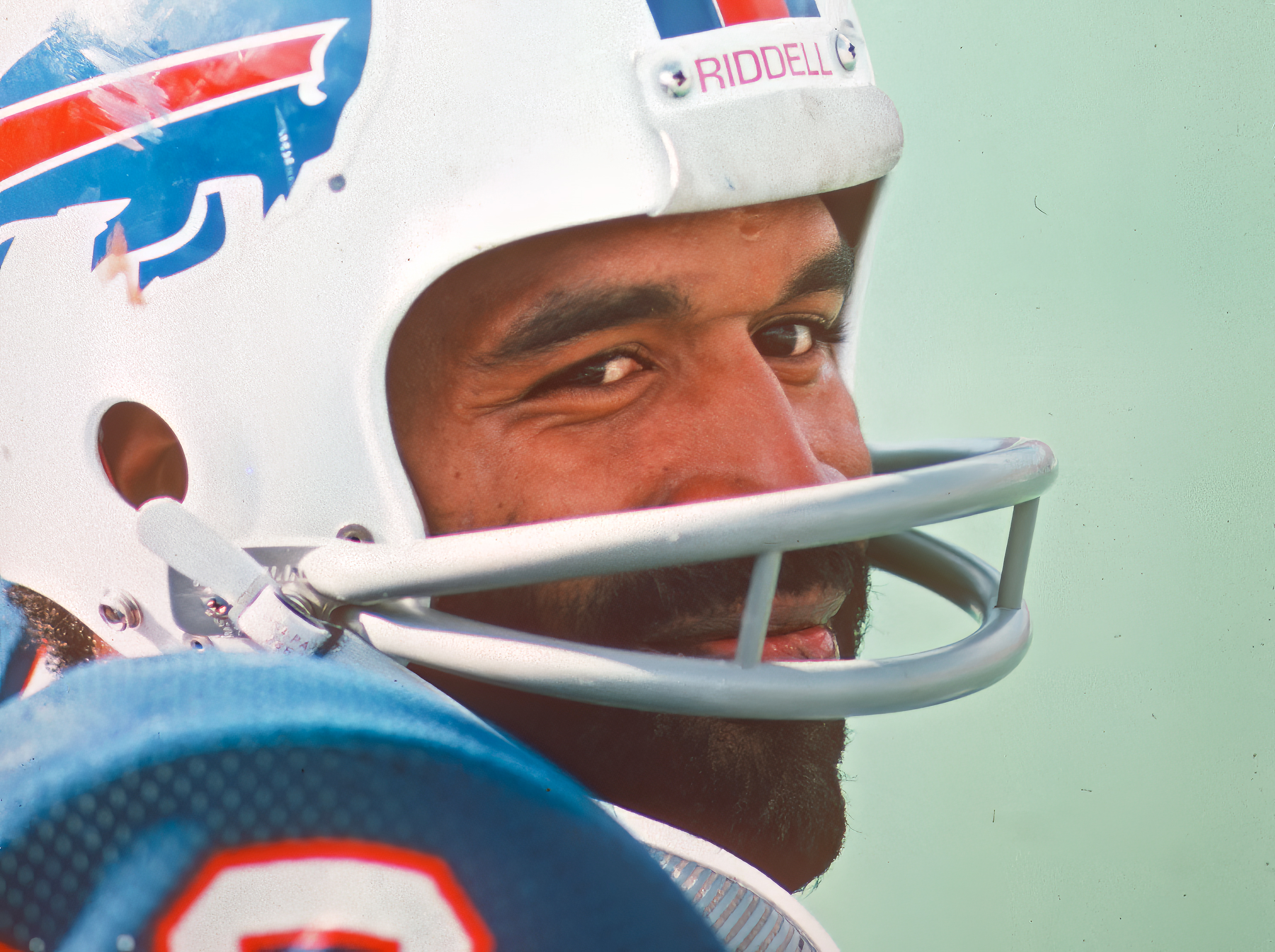O.J. Simpson looks on from the sideline during a Buffalo Bills football game in 1975.
