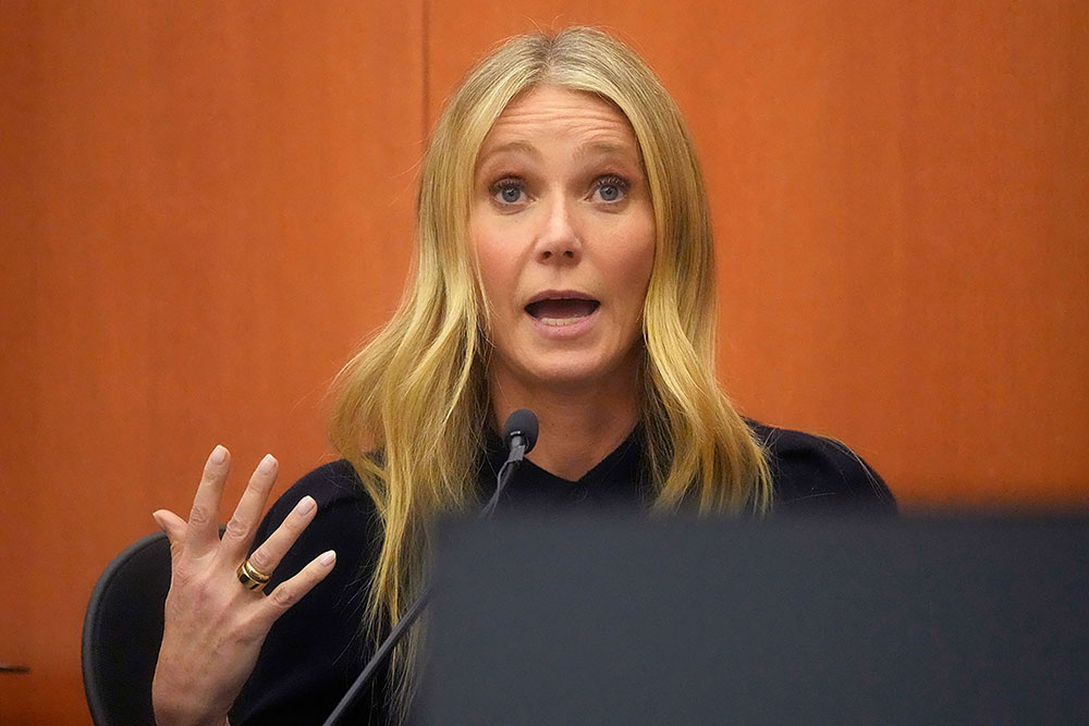 Gwyneth Paltrow testifies during her trial on  Friday, March 24, in Park City, Utah. 
