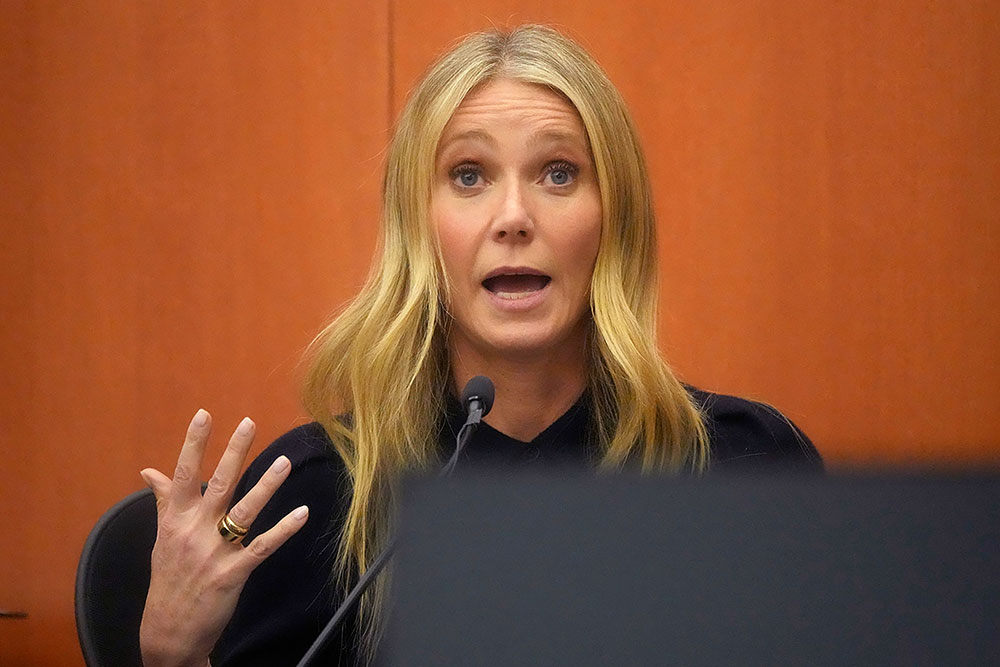 Gwyneth Paltrow testifies during her trial on Friday, March 24, in Park City, Utah. 