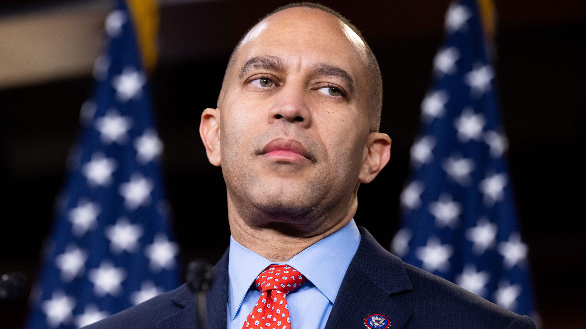 House Minority Leader Hakeem Jeffries holds a property   briefing aboriginal  connected  Thursday.