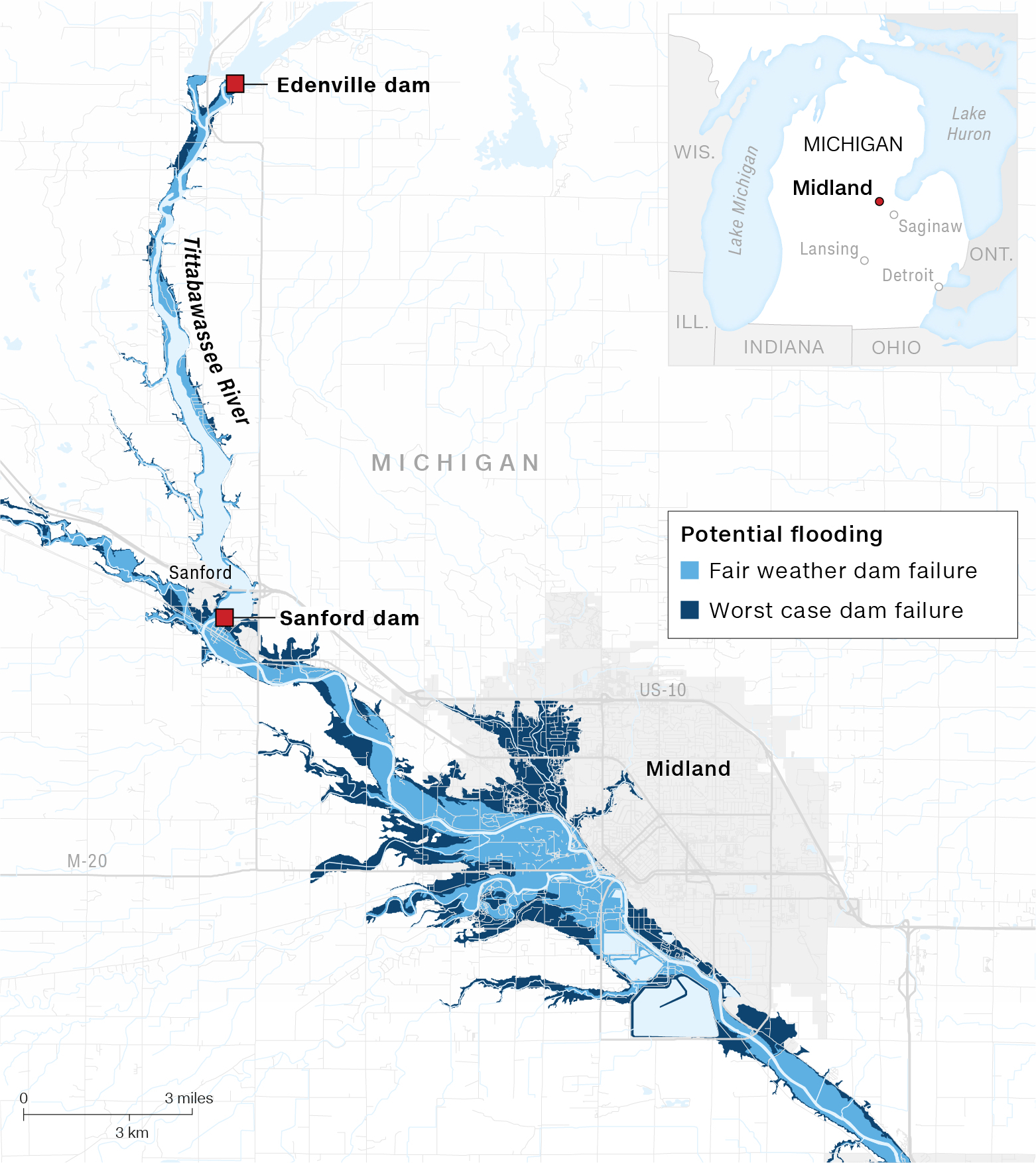 Live updates Flooding in Michigan as dams fail