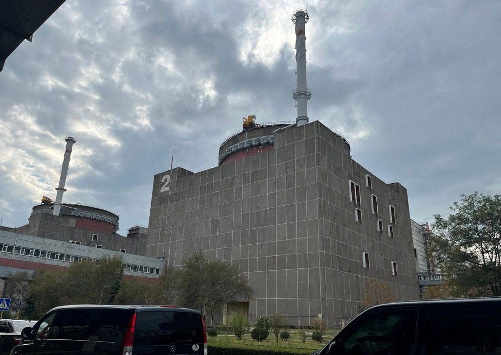 The Zaporizhzhia Nuclear Power Plant during a visit by members of the International Atomic Energy Agency (IAEA) on Friday.