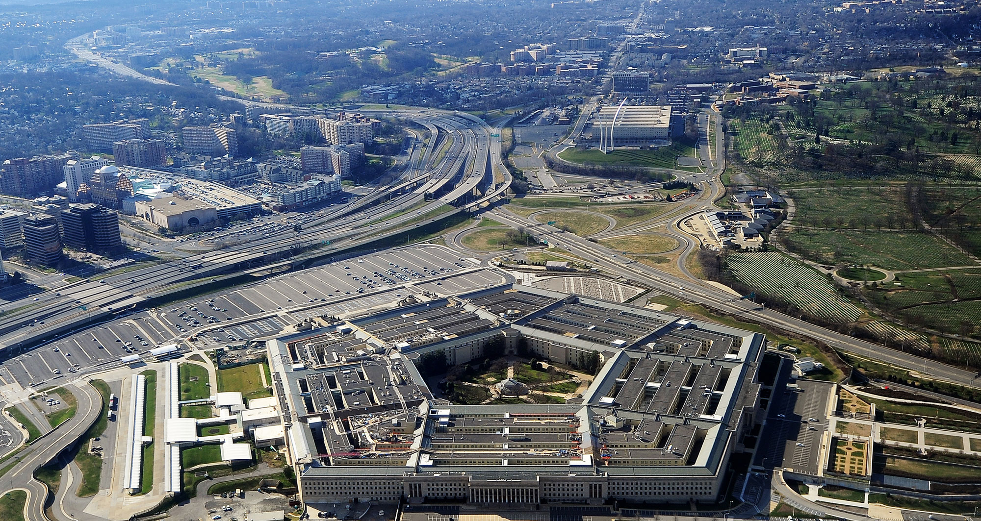 An aerial view of the Pentagon building is shown on December 26, 2011, in Washington. 