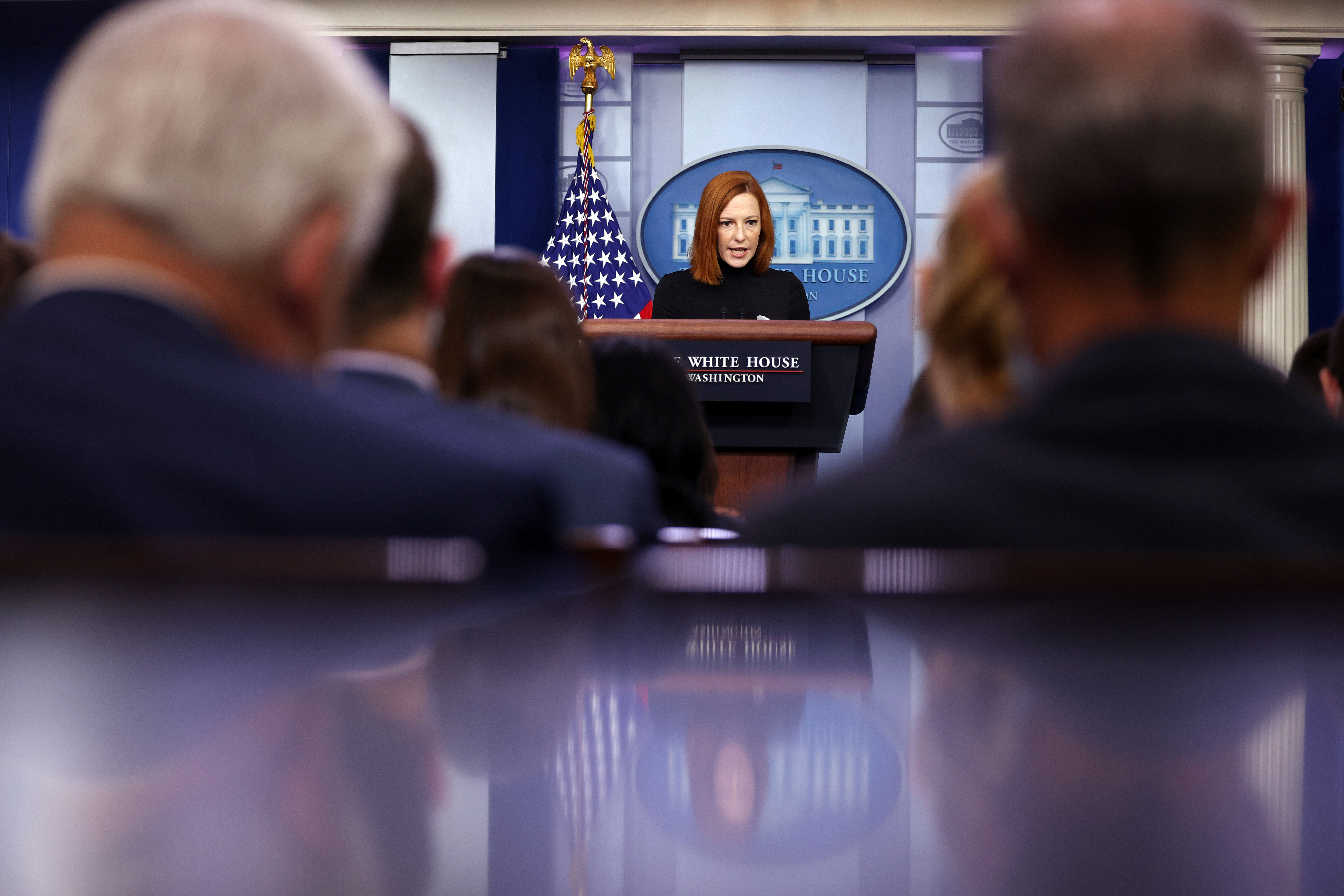 White House press secretary Jen Psaki speaks during a briefing at the White House on September 10.