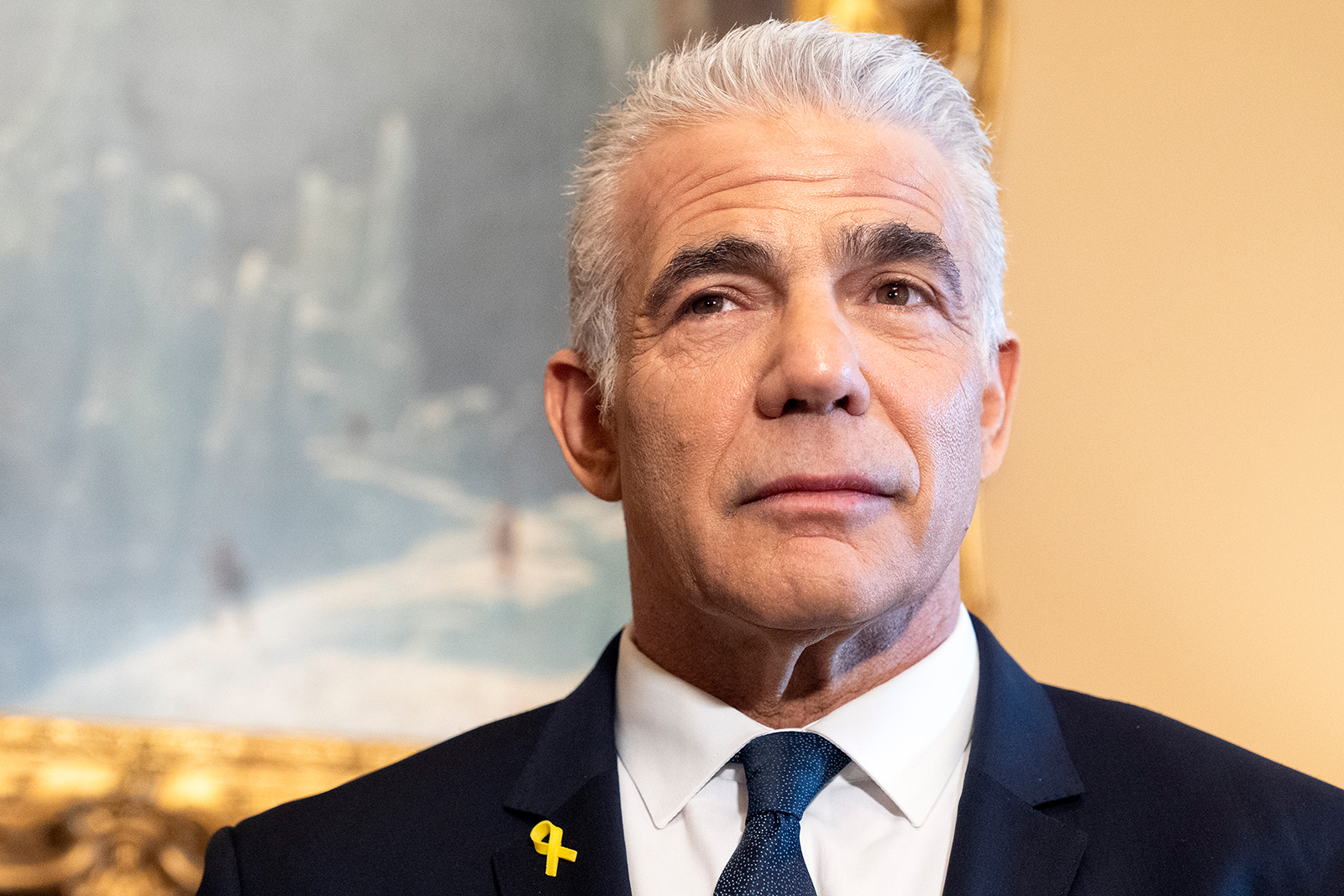Yair Lapid attends a meeting in in Washington on April 9.