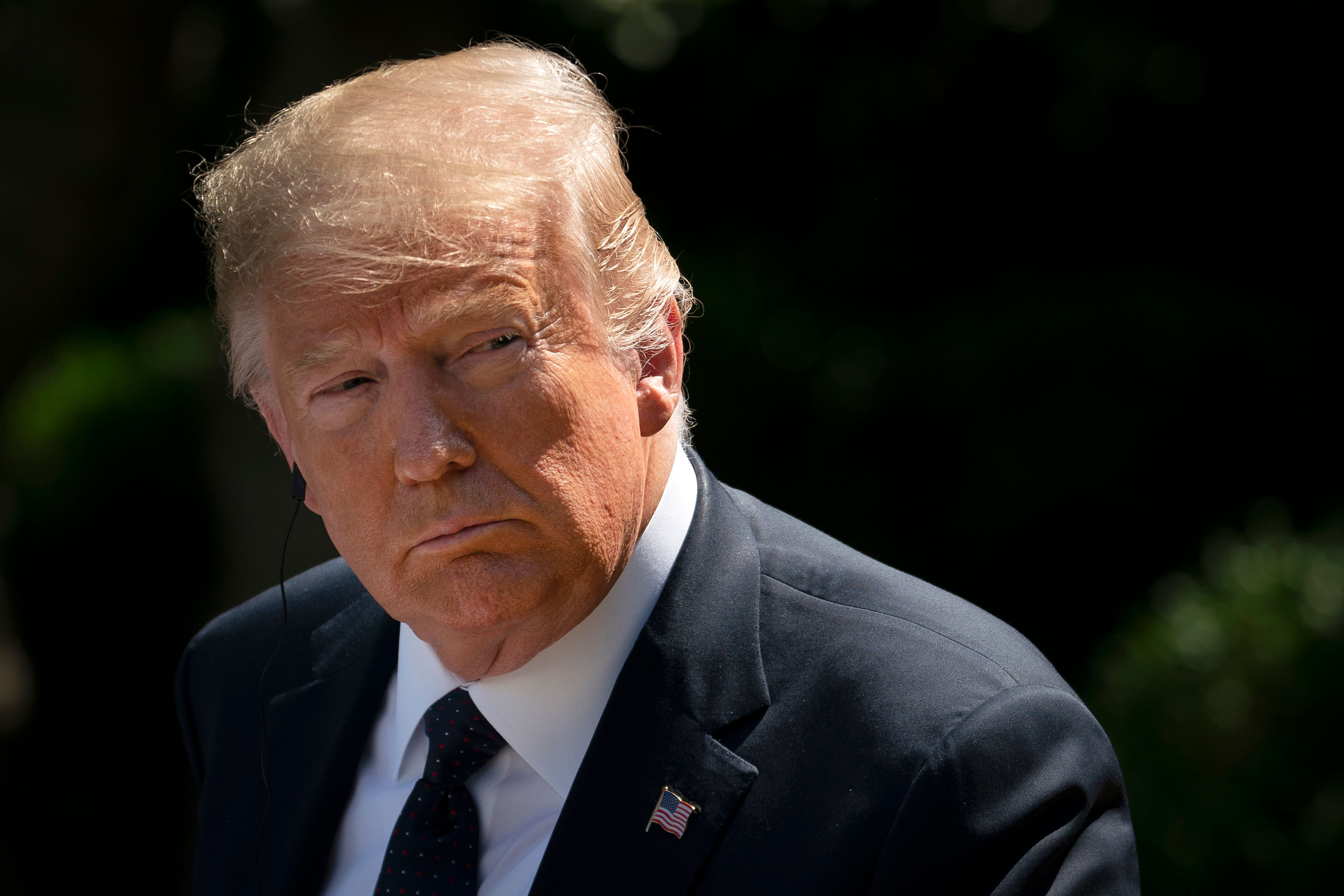 President Donald Trump attends a news conference at the White House on June 24 in Washington.