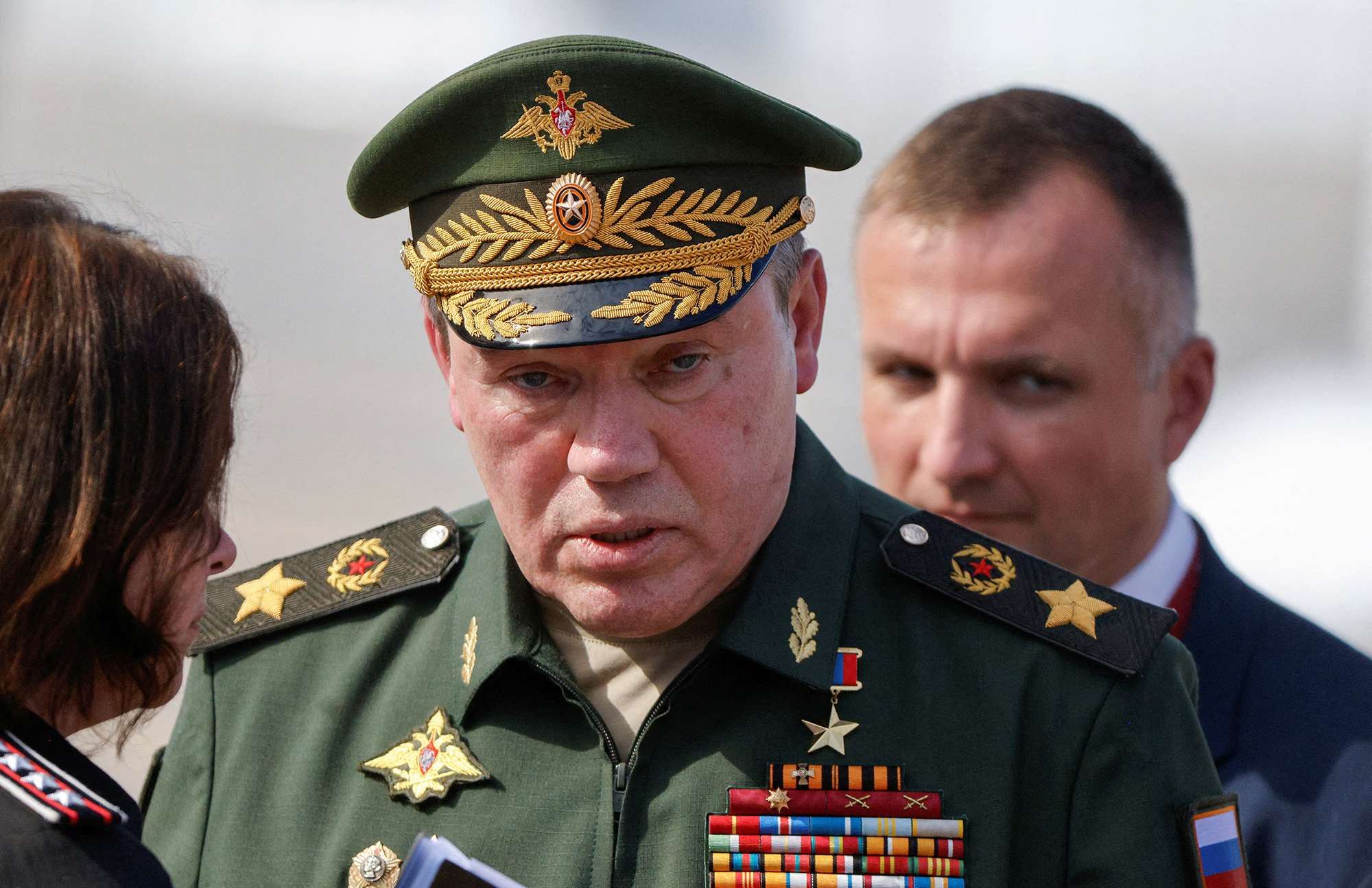 Chief of the General Staff of Russian Armed Forces Valery Gerasimov attends the international military-technical forum Army-2022 at Patriot Congress and Exhibition Centre in the Moscow region, Russia, on August 15.