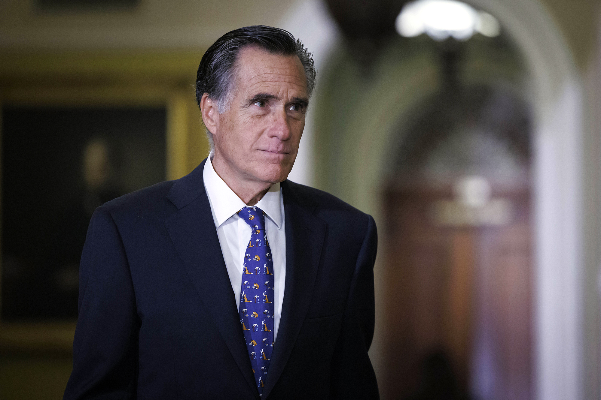 Sen. Mitt Romney is seen at the US Capitol on September 21, in Washington, DC. 