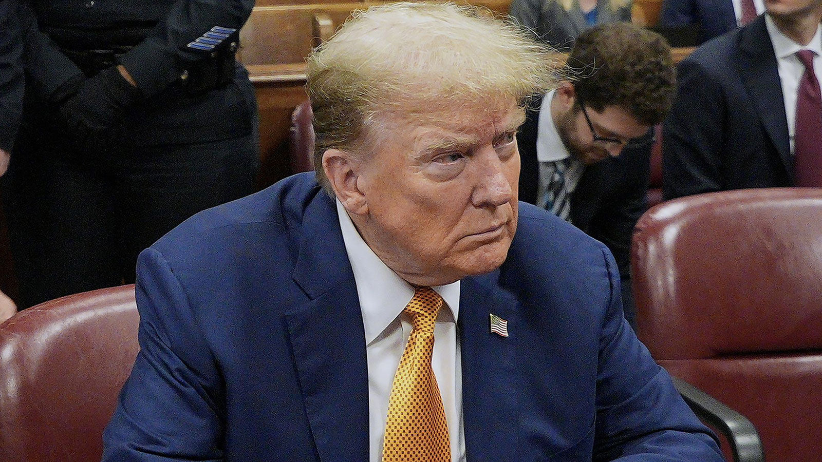 Former President Donald Trump in Manhattan Supreme Court on the 13th day of his hush money trial on May 7. 