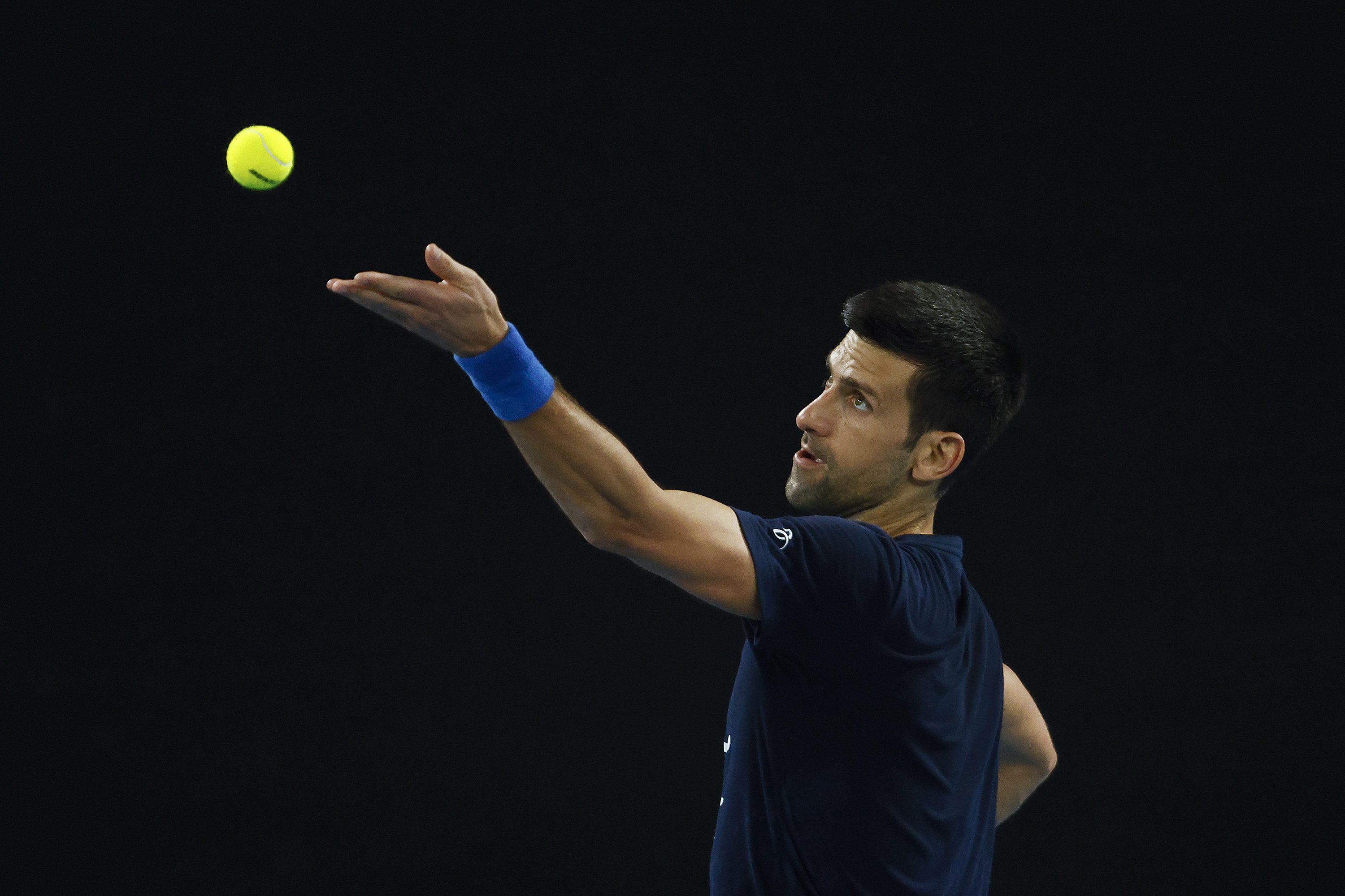 Novak Djokovic practiced at Melbourne Park on Friday before his visa was canceled for a second time.