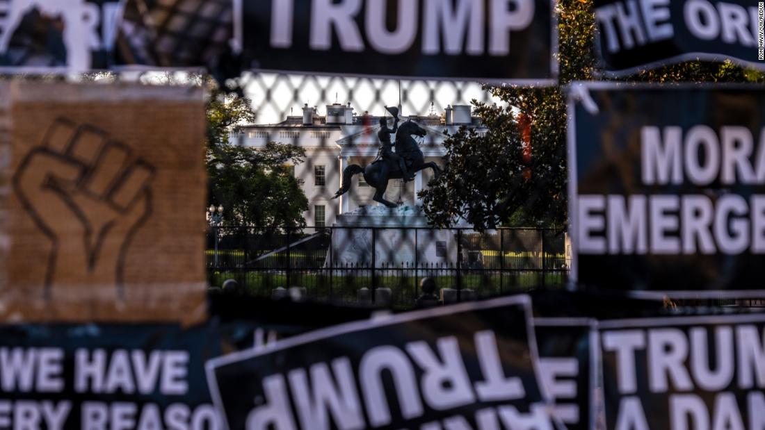 A fence protecting the White House in Washington, D.C. on Election day.