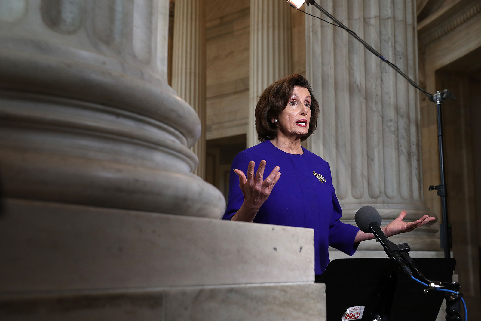 House Speaker Nancy Pelosi is interviewed by CNN on April 1.