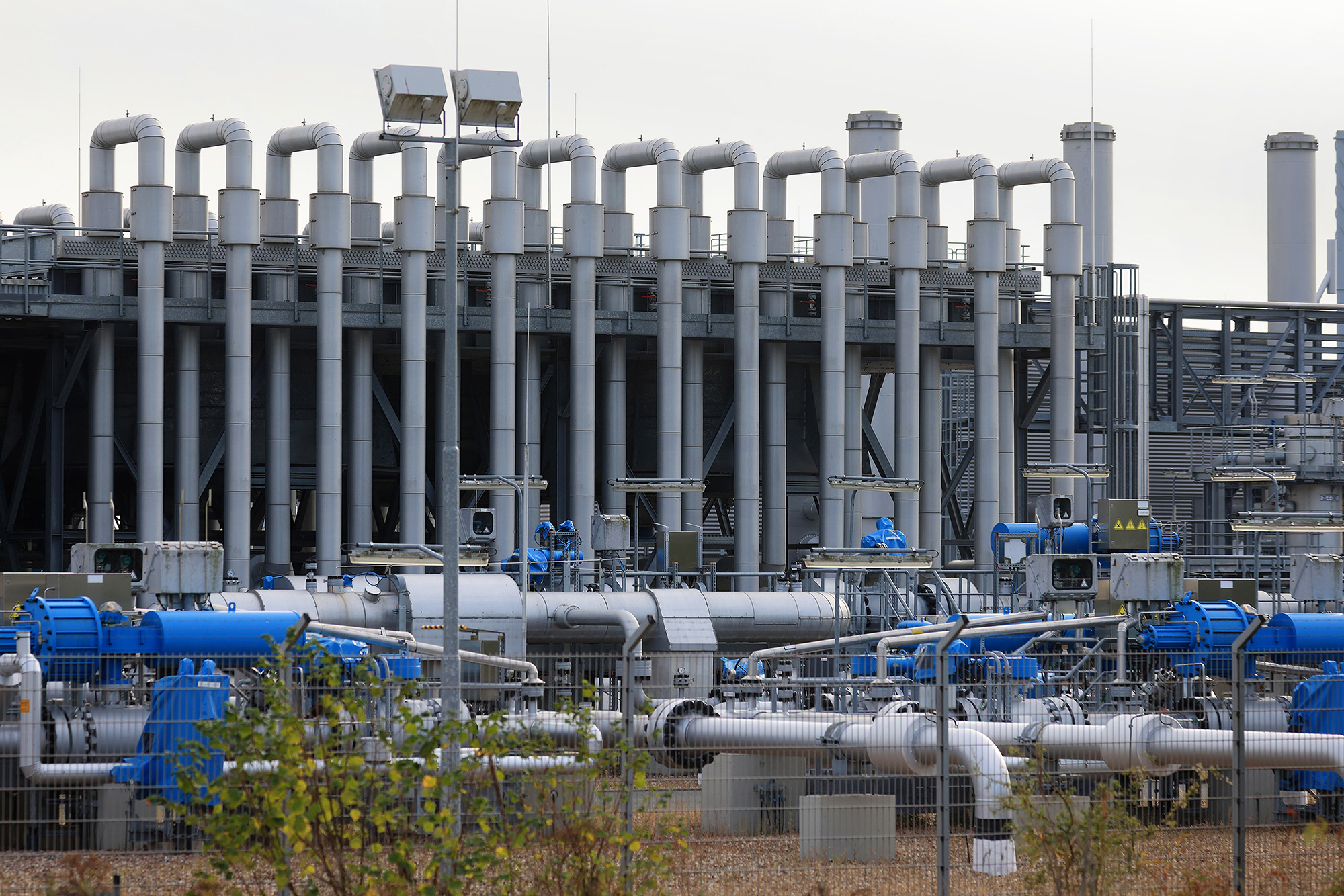 Pipework at the Etzel ESE natural gas storage facility, operated by Uniper Energy Storage GmbH, a unit of Uniper SE, in Etzel, Germany, on September 7.